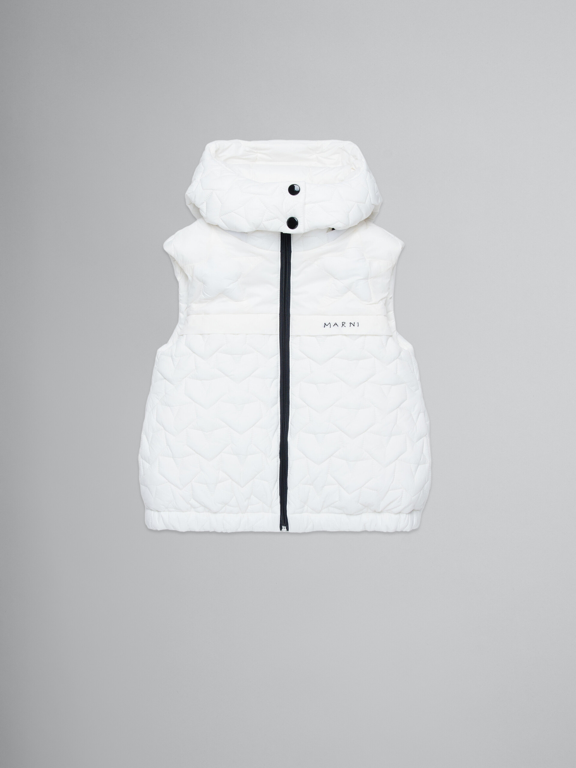 White sleeveless padded jacket with stars - kids - Image 1