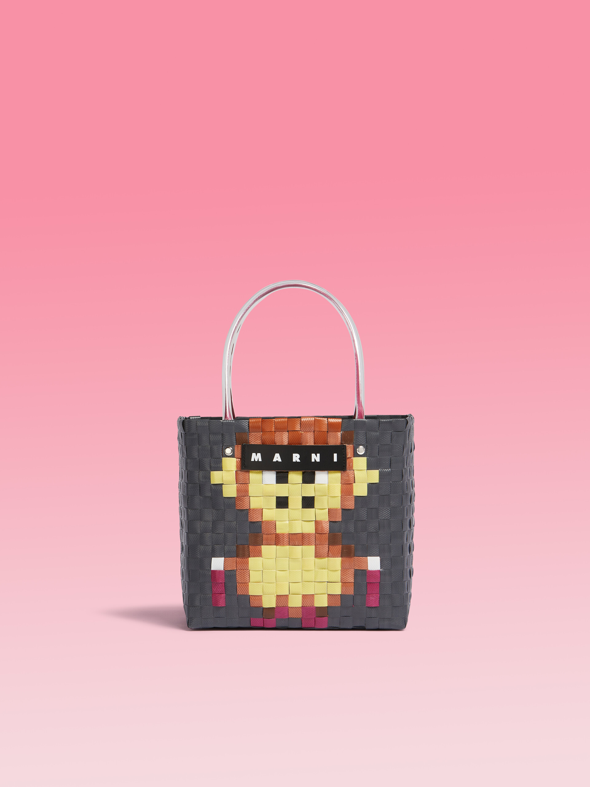 MARNI MARKET ANIMAL BASKET Tasche in Dunkelgrau - Shopper - Image 1