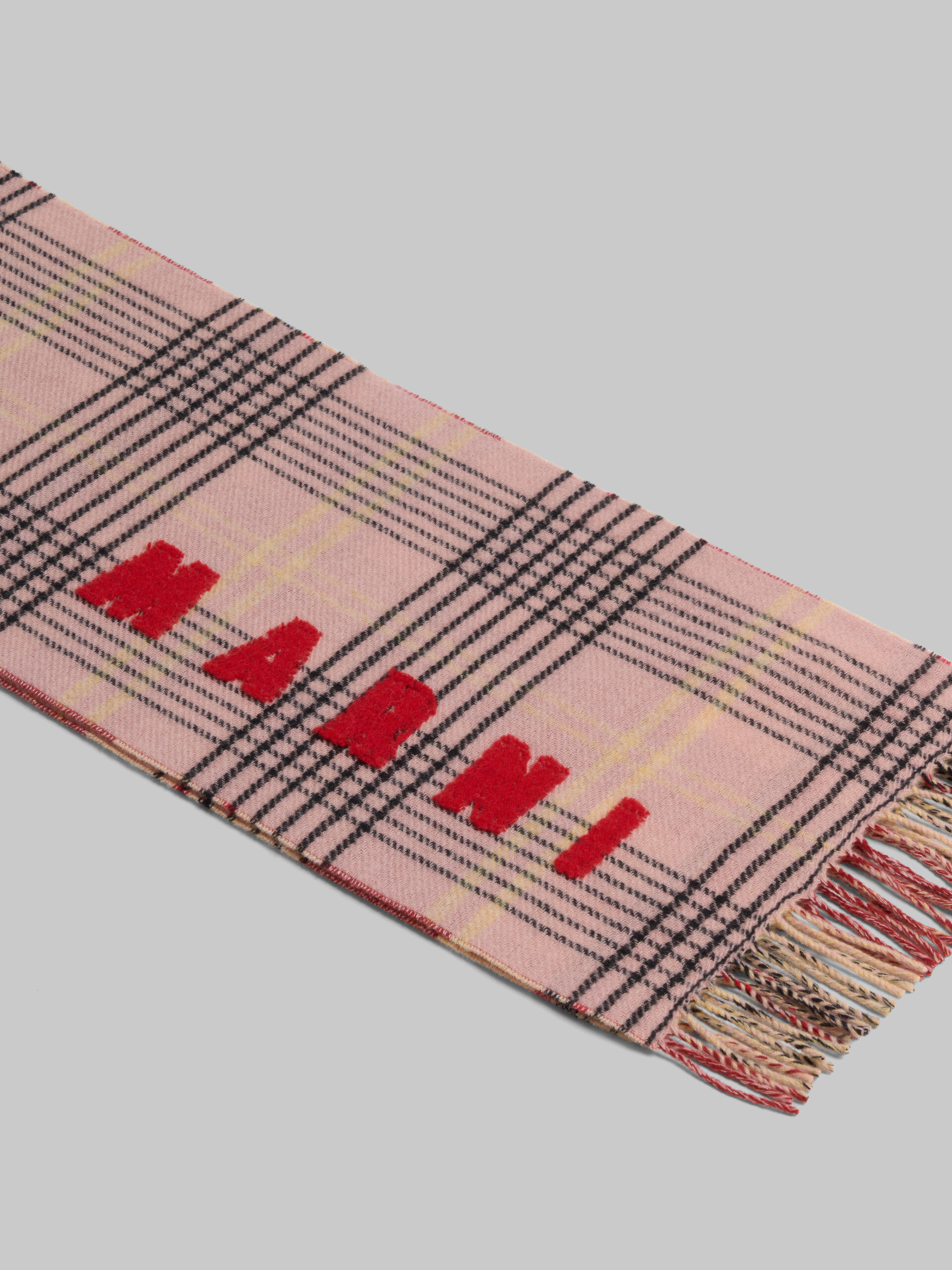 Pink double check wool scarf - Scarves - Image 4