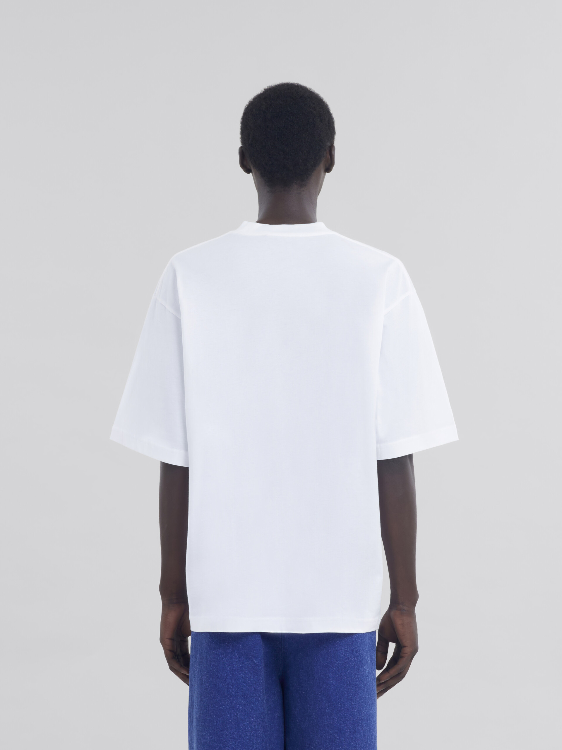 White organic cotton T-shirt with Marni Symbol - Shirts - Image 3