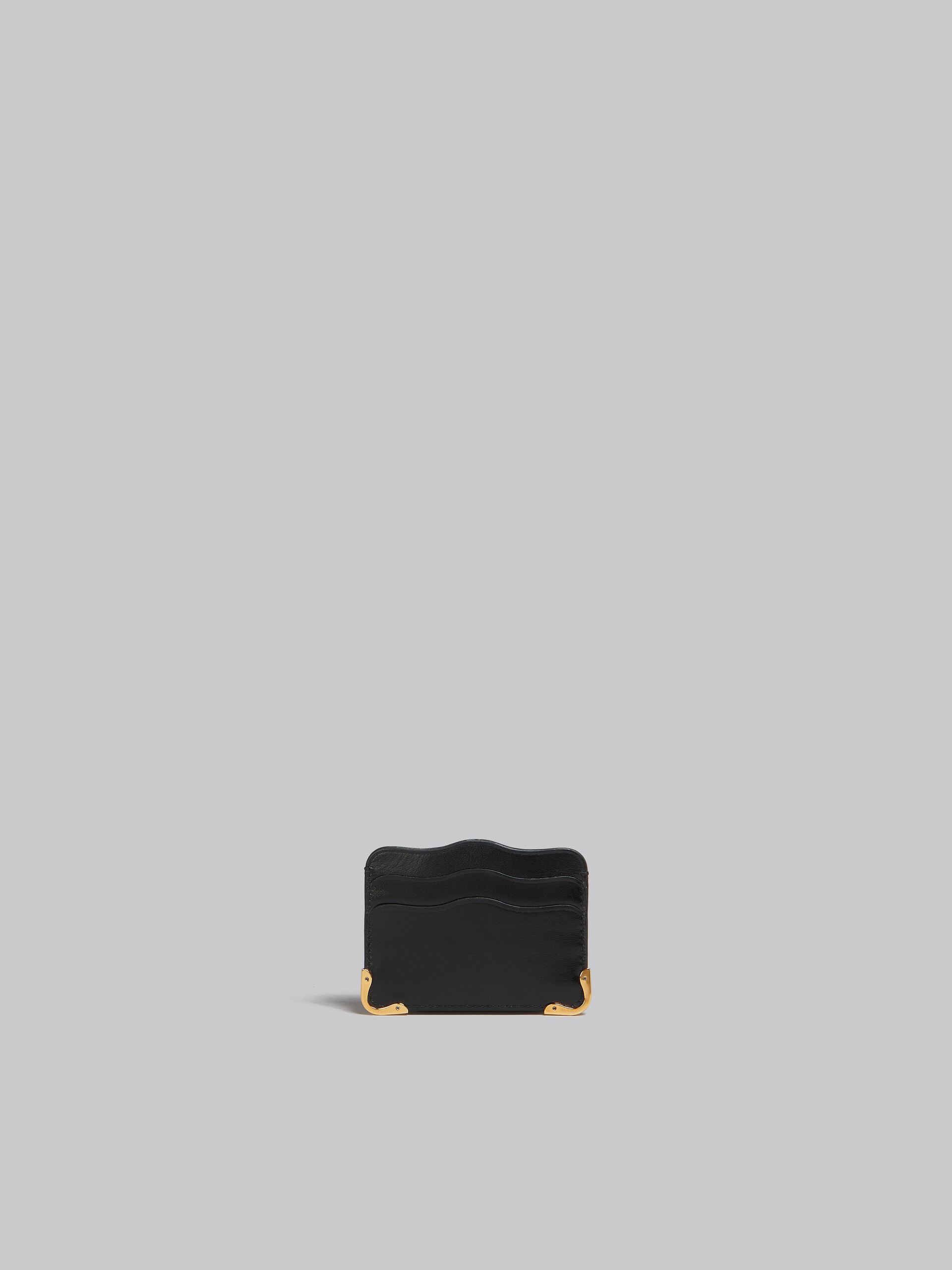 ブラック レザー製 ウエービー カードホルダー - 財布 - Image 3