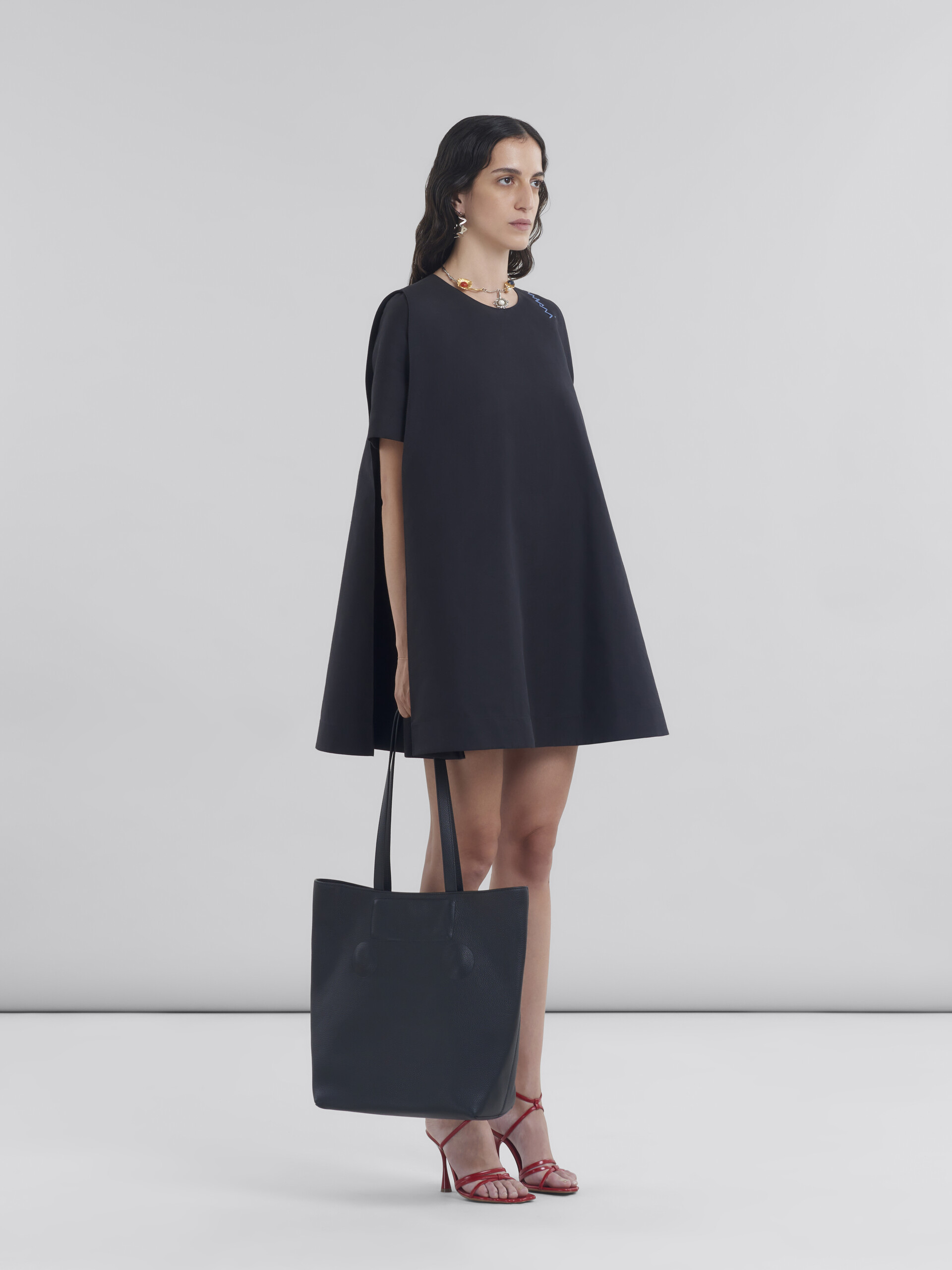 Short black flared dress with Marni Symbol - Dresses - Image 6