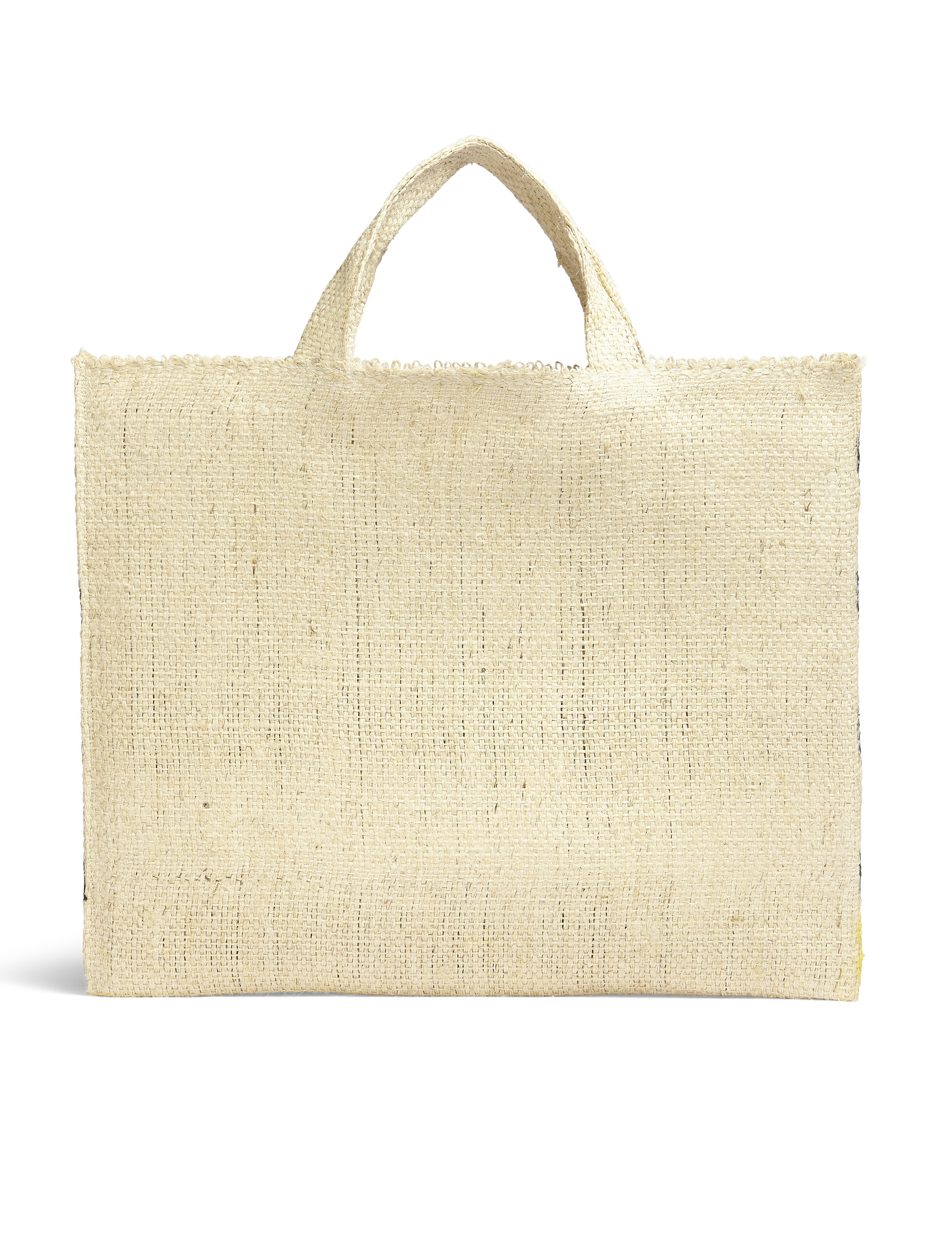 MARNI MARKET CANAPA large bag in black and orange natural fiber - Shopping Bags - Image 3