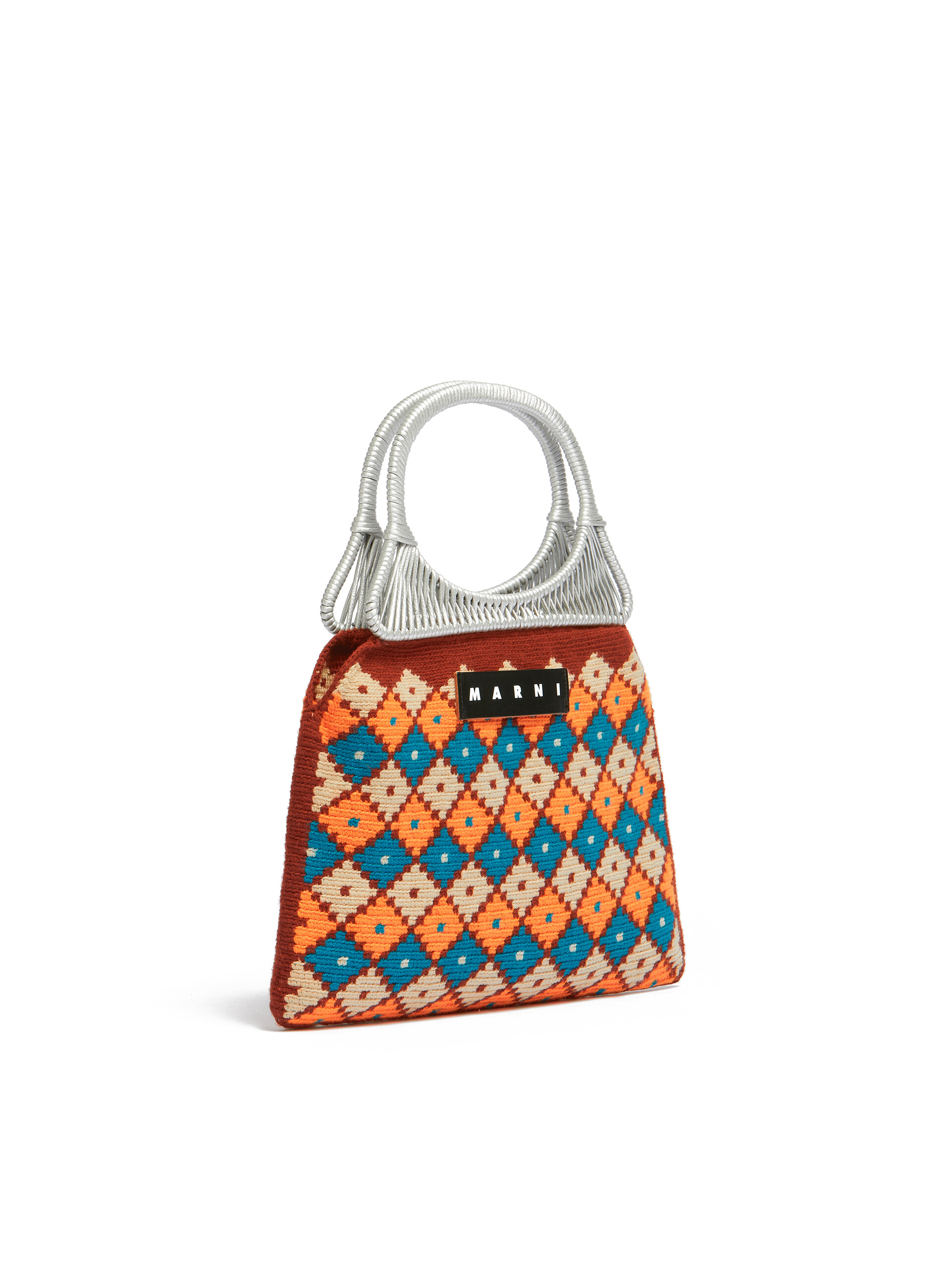 MARNI MARKET Handtasche mit geometrischem Muster aus Baumwolle in Orange - Shopper - Image 2