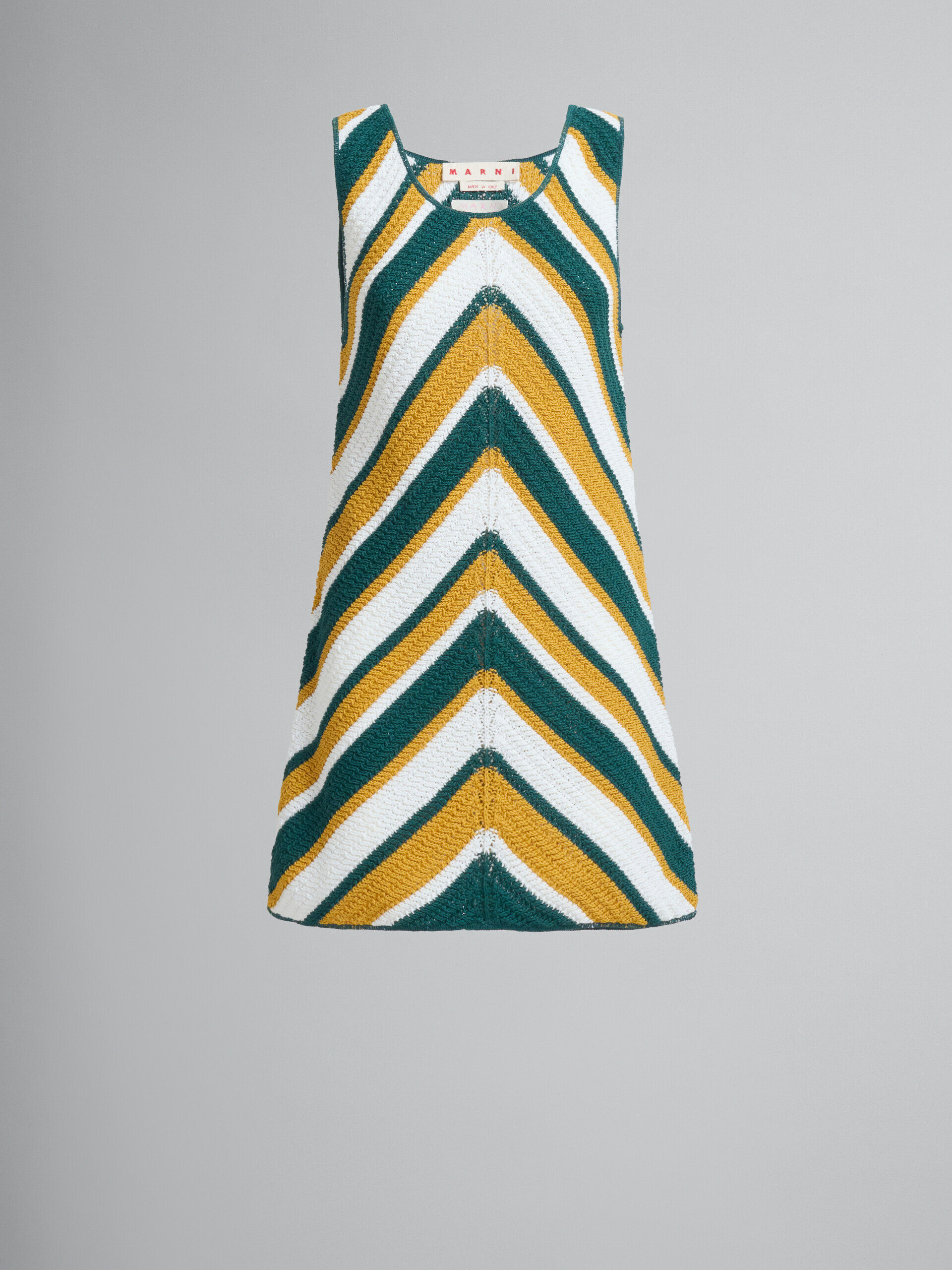쉐브론 패턴 틸 & 옐로우 크로셰 드레스 - 드레스 - Image 2
