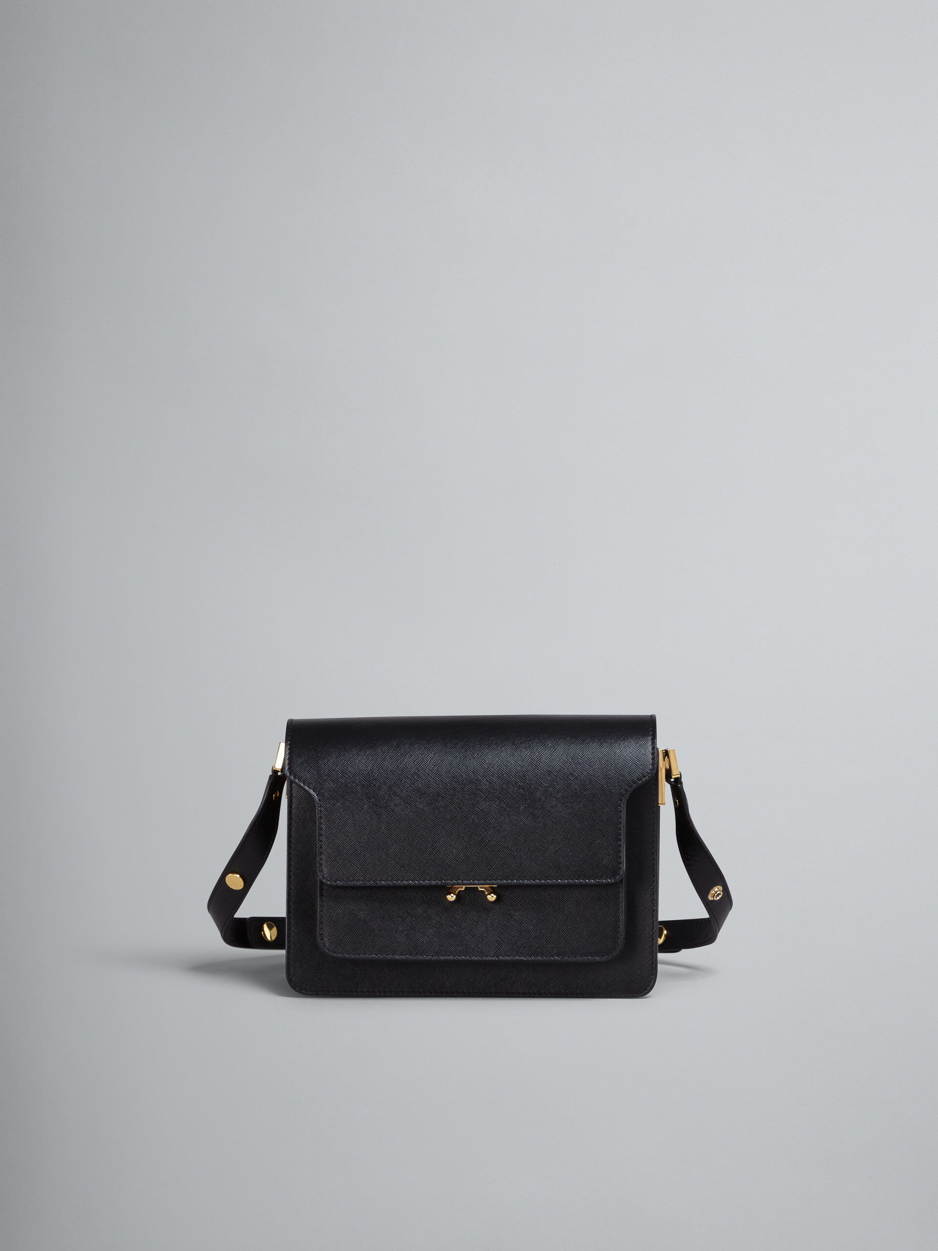 TRUNK medium bag in grey saffiano leather - Shoulder Bags - Image 1