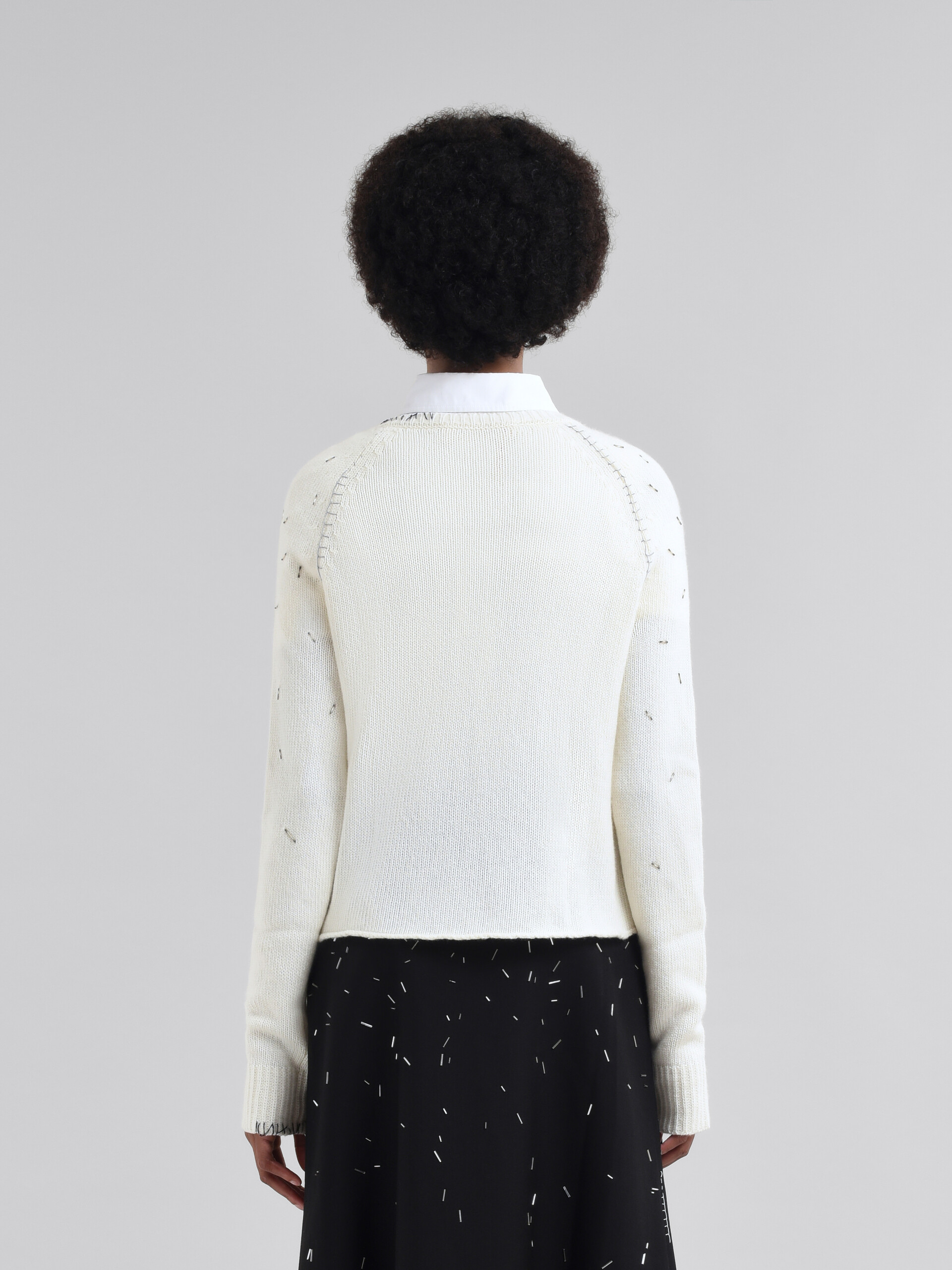 Pearl embellished wool and cashmere ivory jumper - Pullovers - Image 3