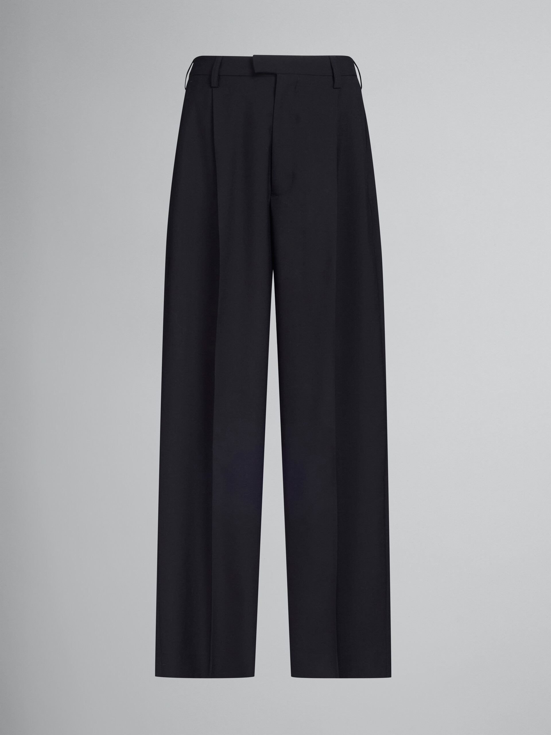 Pantalón de sastre negro de lana tropical - Pantalones - Image 1
