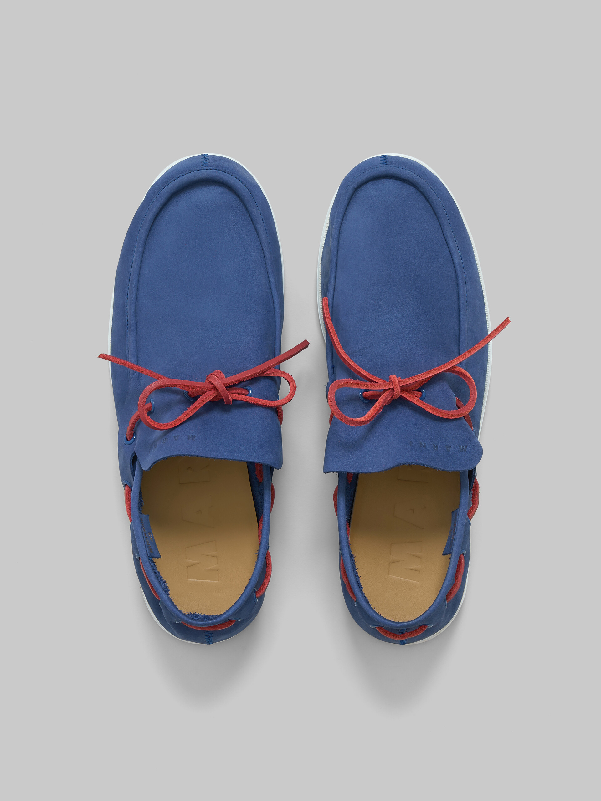 Blue nubuck boat loafer - Lace-ups - Image 4