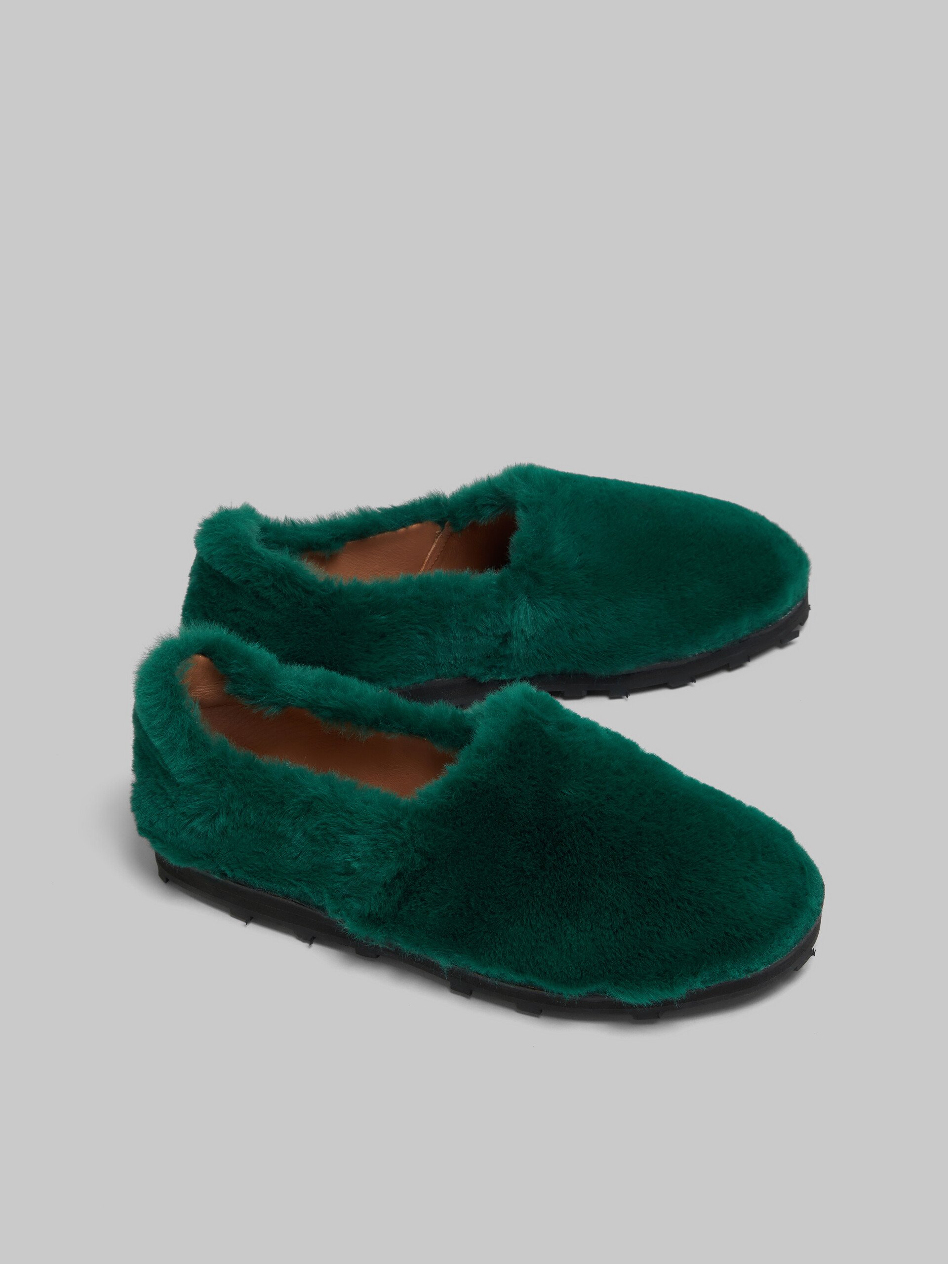 Blue slip-on loafer in faux fur - Lace-ups - Image 5