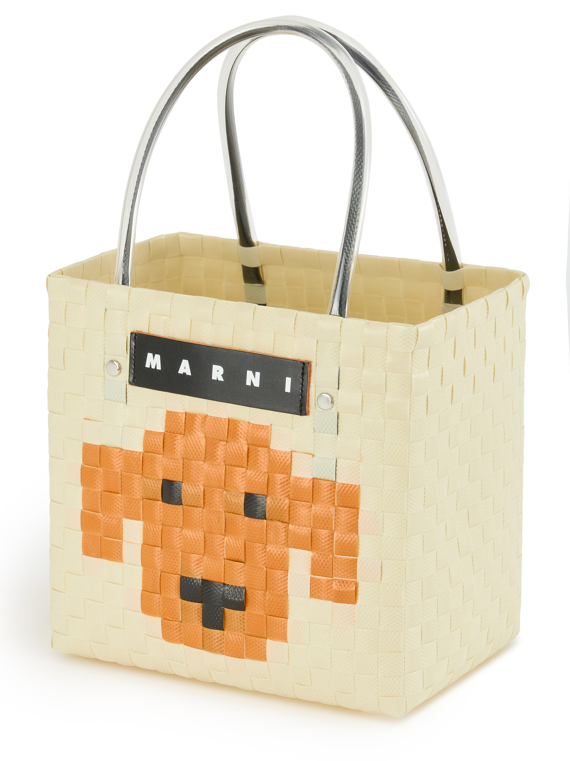 Borsa MARNI MARKET ANIMAL BASKET in intrecciato rosa chiaro - Borse shopping - Image 4