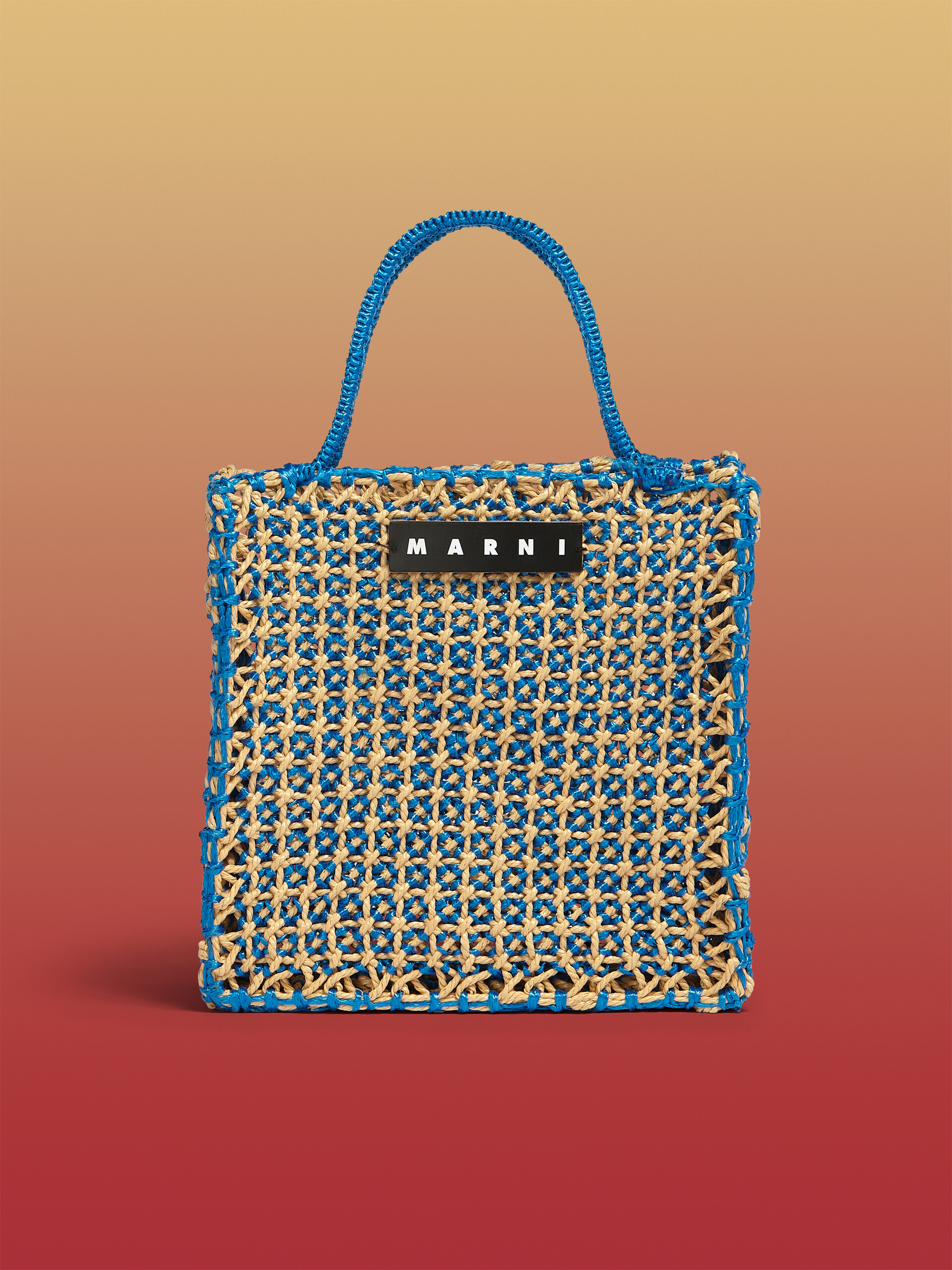 MARNI MARKET MINI JURTA bag in red yellow and green crochet - Shopping Bags - Image 1