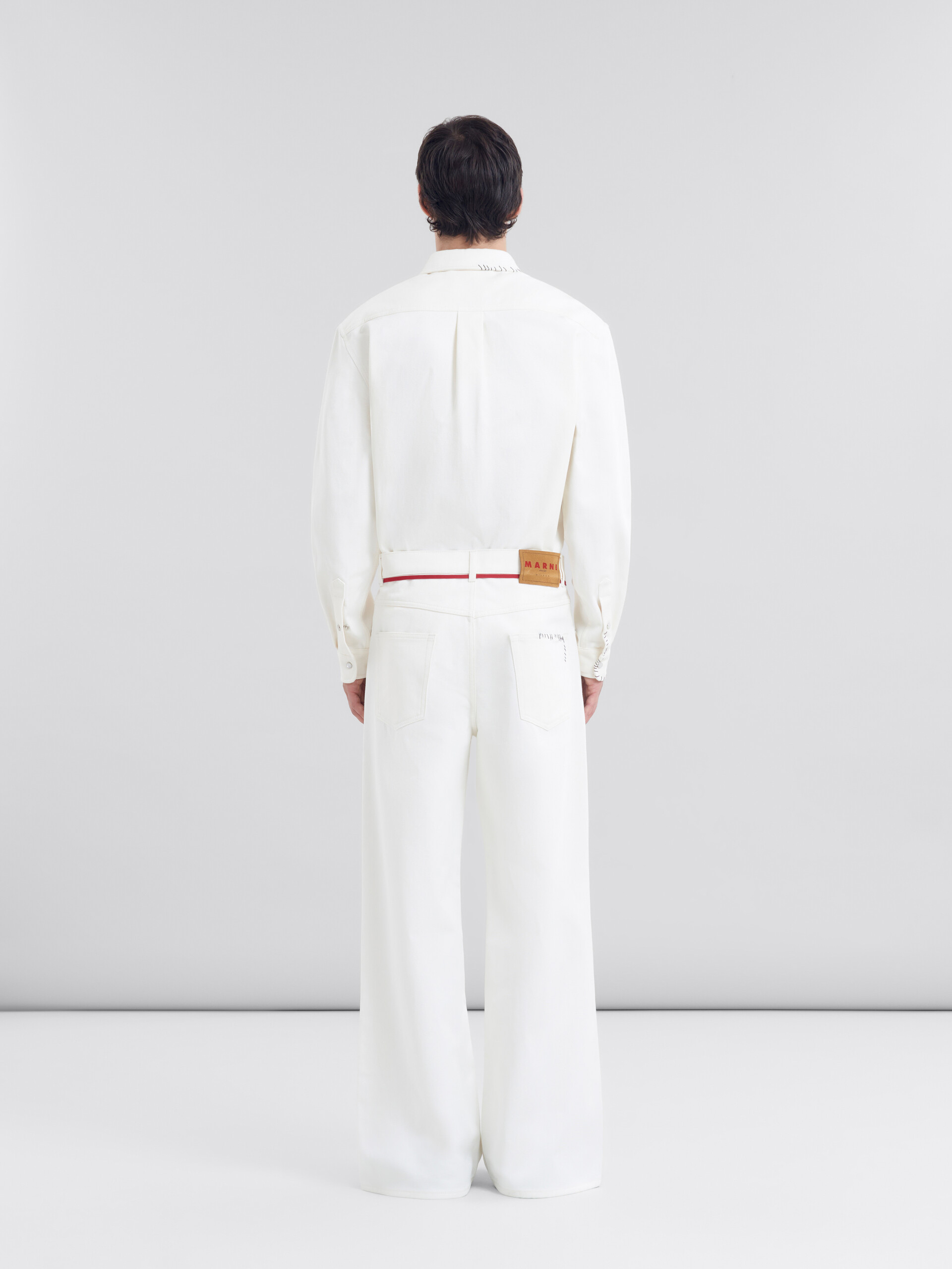 White drill trousers with Marni mending - Pants - Image 3