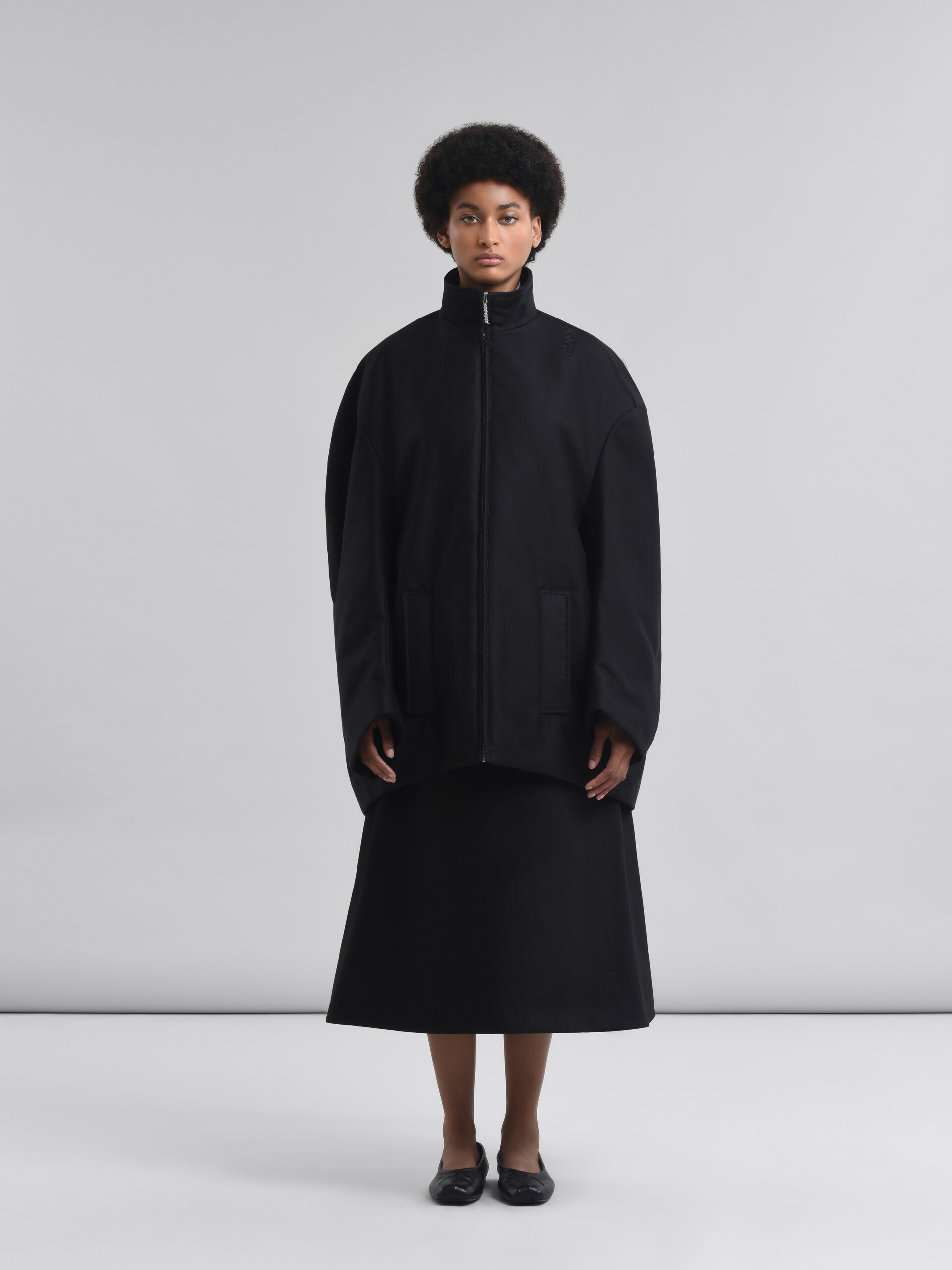 Black organic cotton oversized jacket - Jackets - Image 2