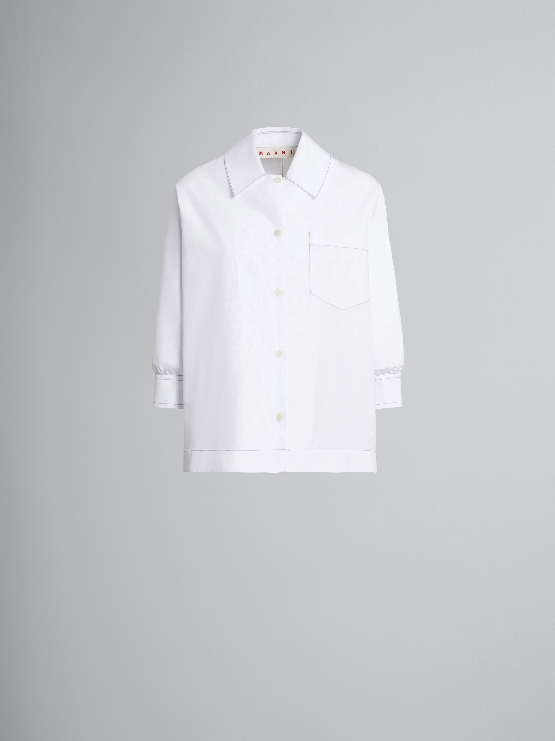 Hemd aus weißer Popeline - Hemden - Image 1