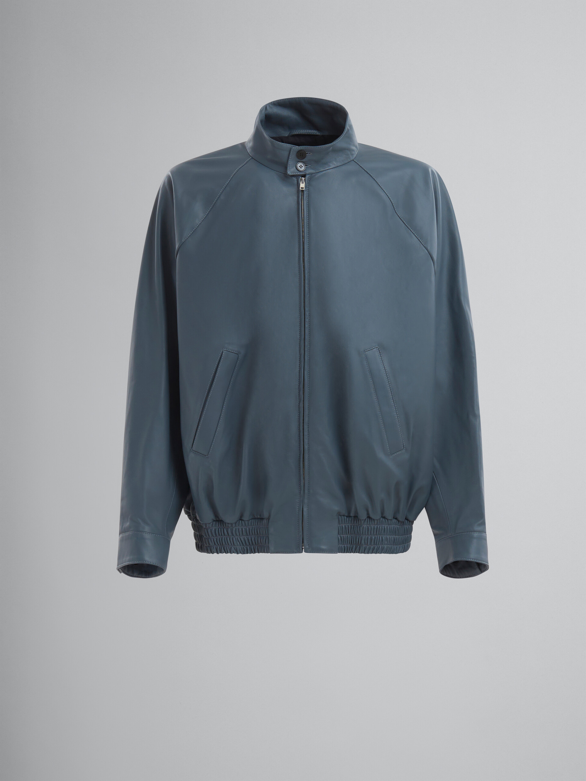 Teal nappa leather bomber jacket - Jackets - Image 1