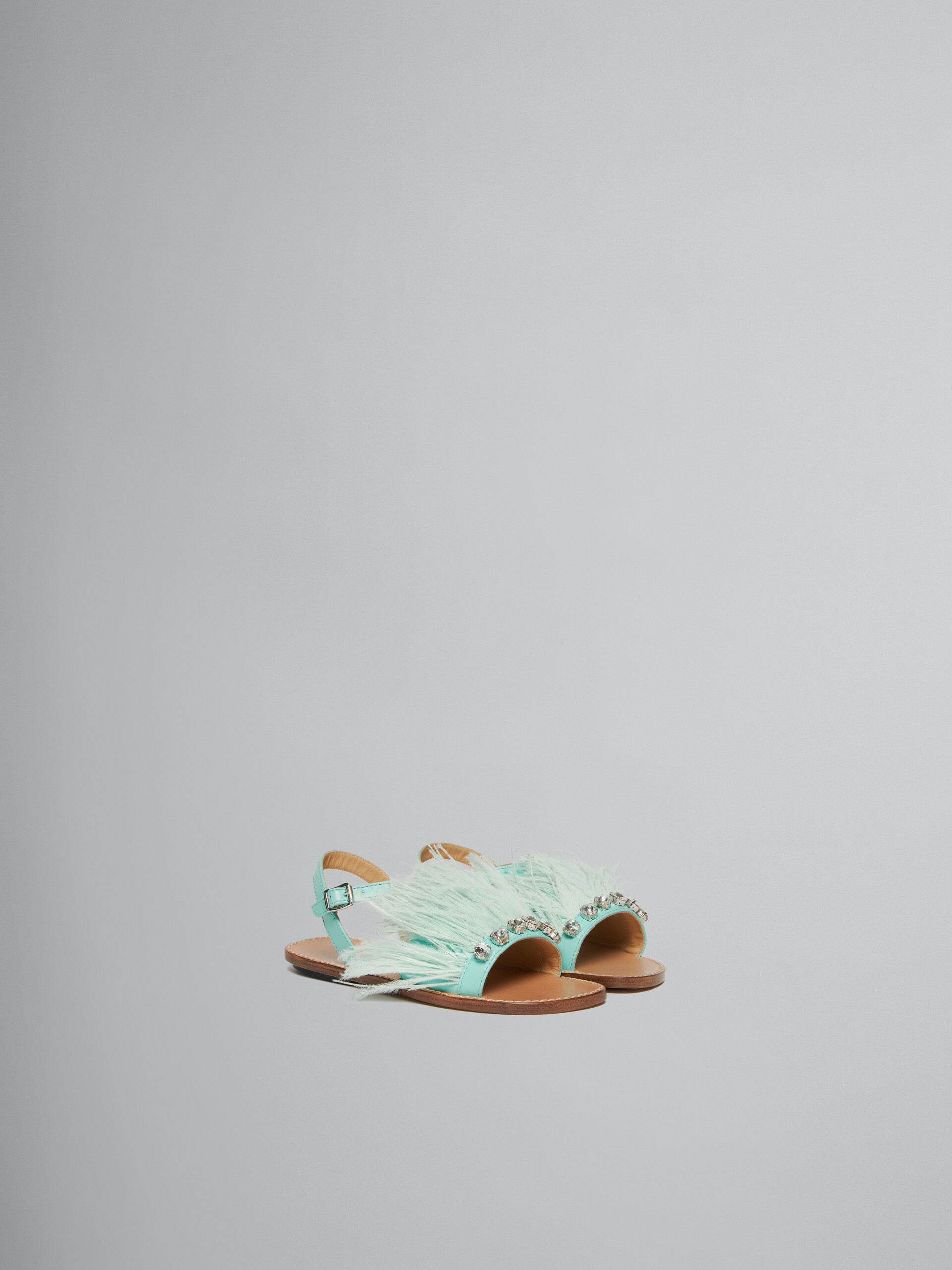 Sandales Marabou à plume turquoise - ENFANT - Image 2