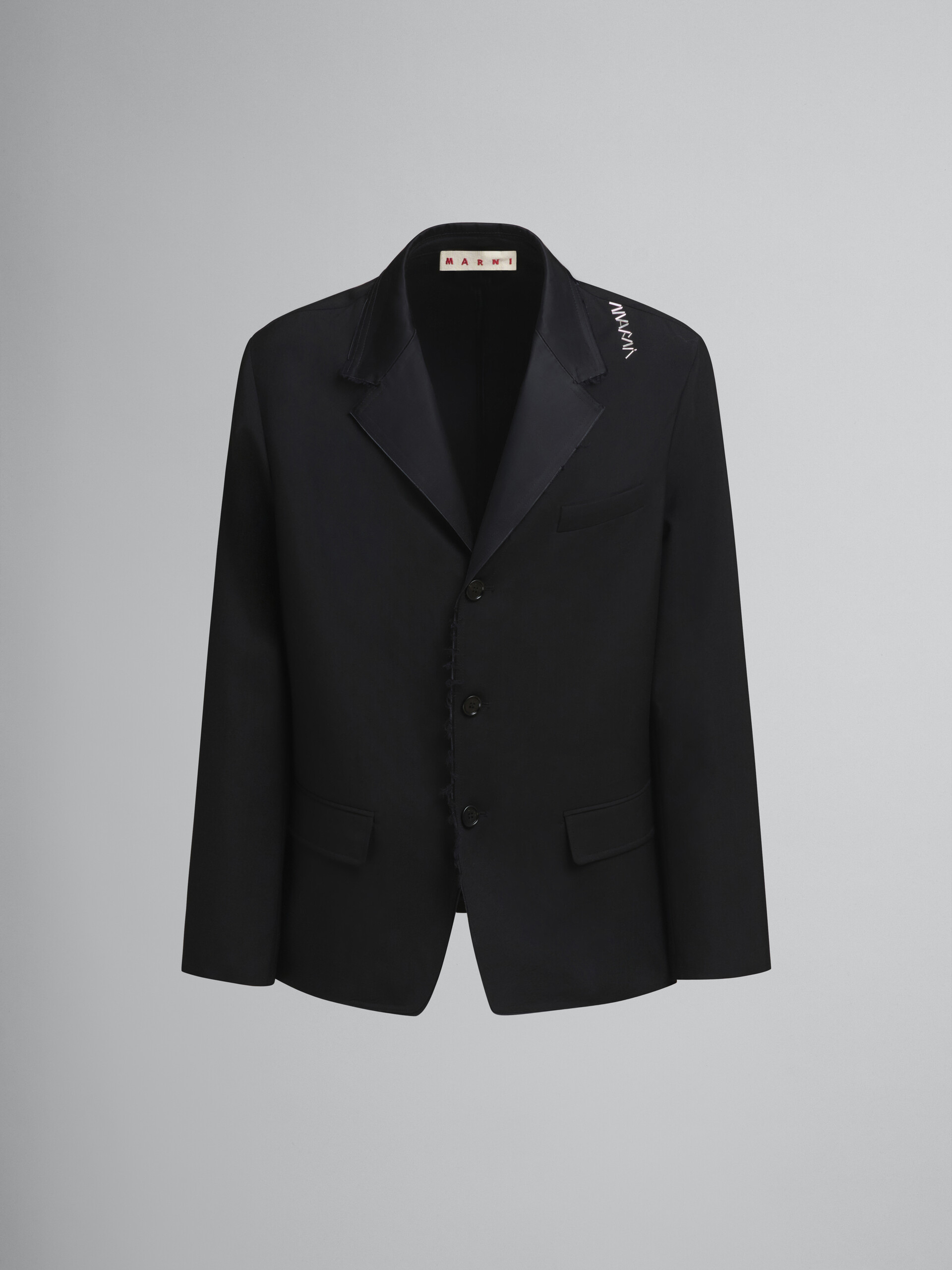 Black single breasted wool jacket with Baguette logo - Jackets - Image 1