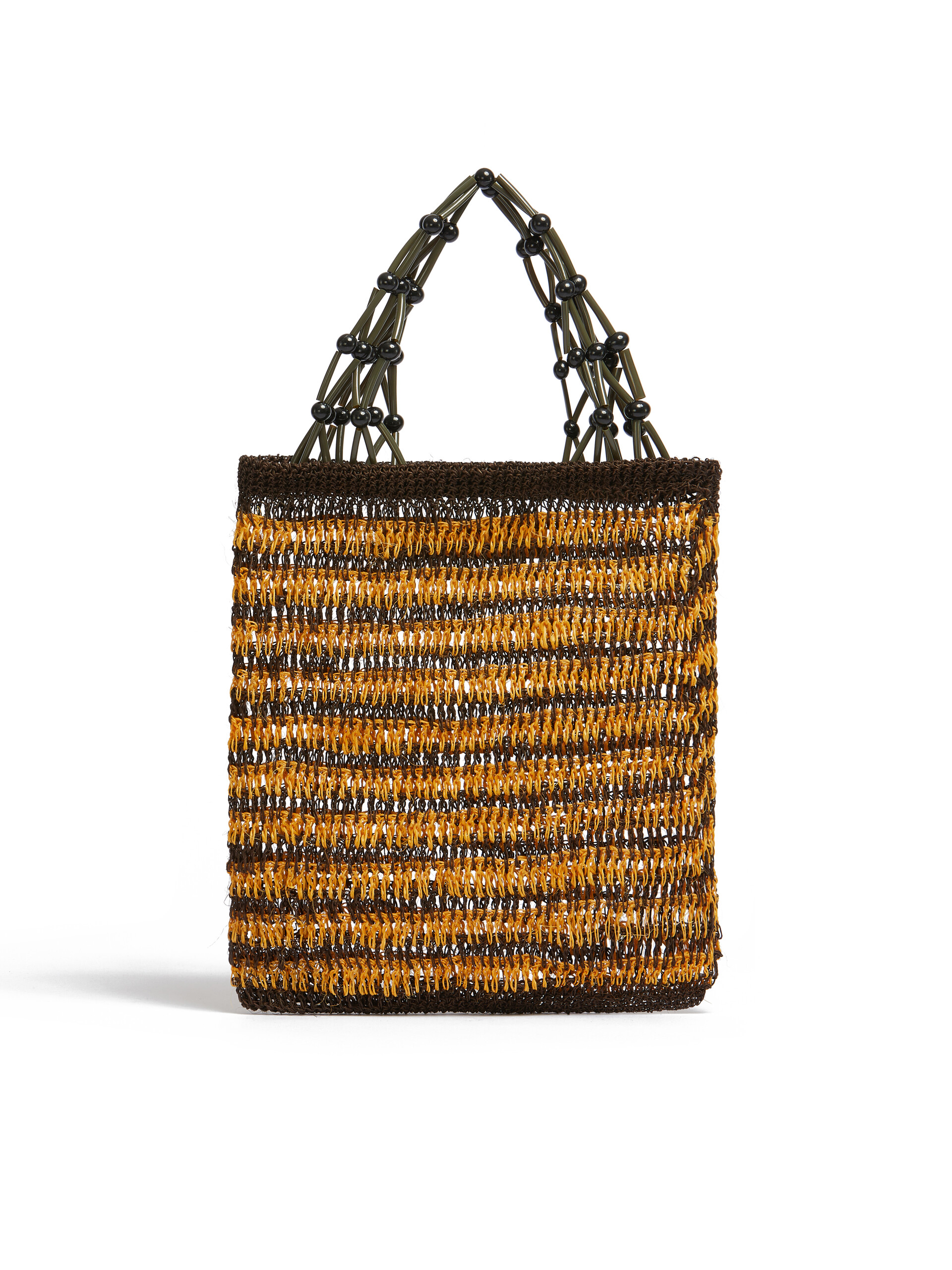 MARNI MARKET FIQUE Shopper aus Naturfaser in Braun - Shopper - Image 3