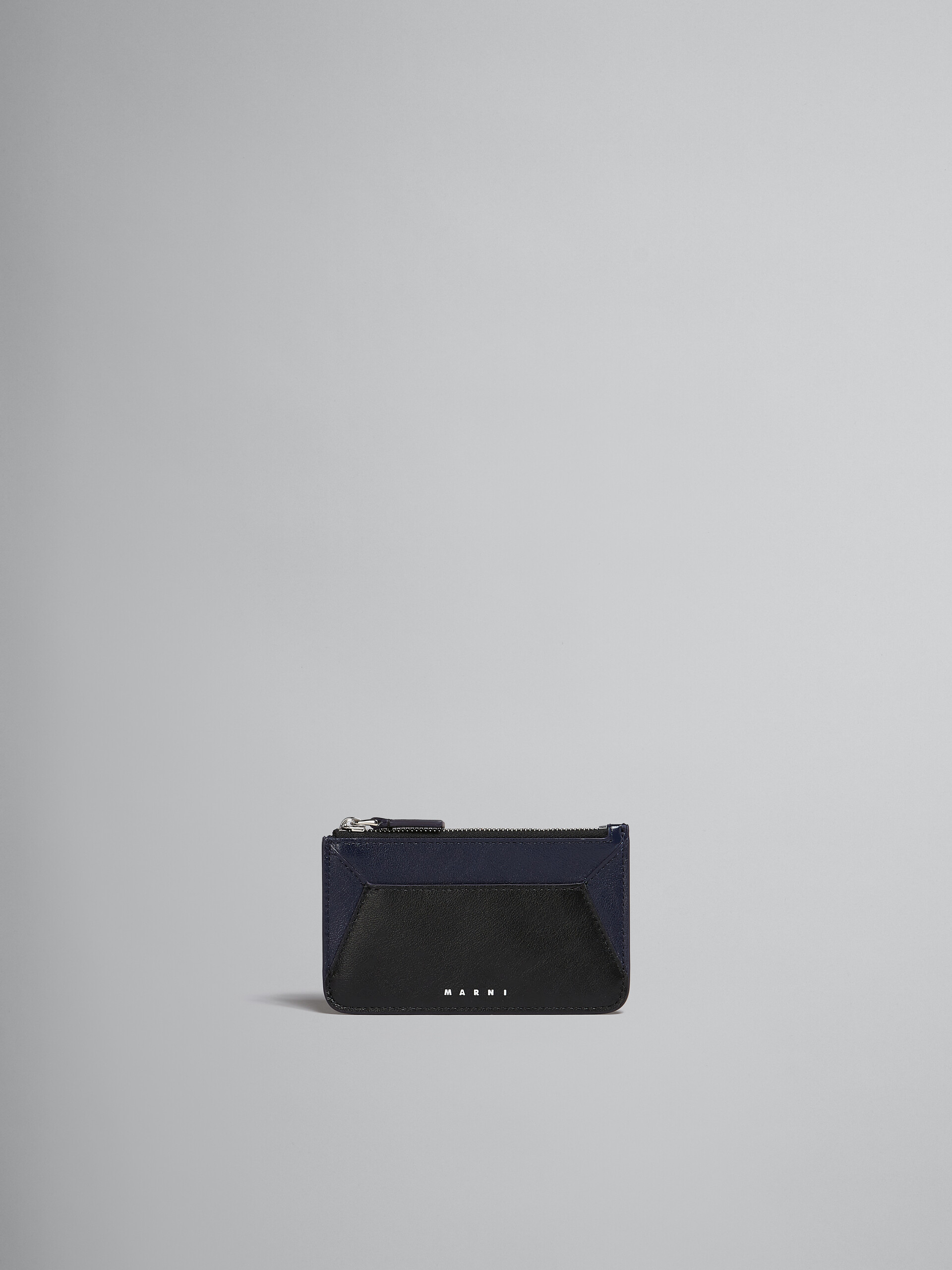 Navy blue and black leather card case - Wallets - Image 1
