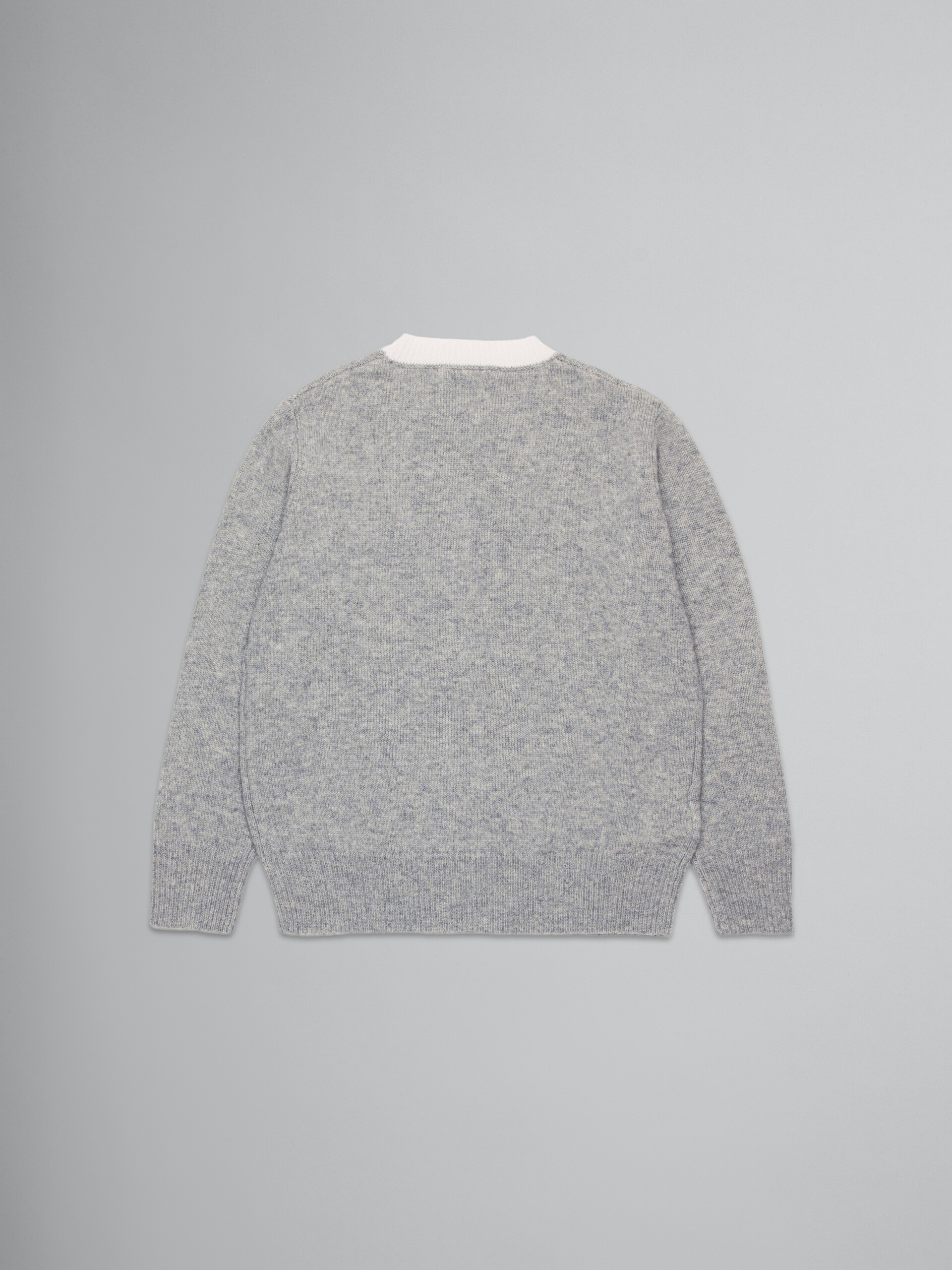 Grey cashmere-blend pullover with logo - Knitwear - Image 2