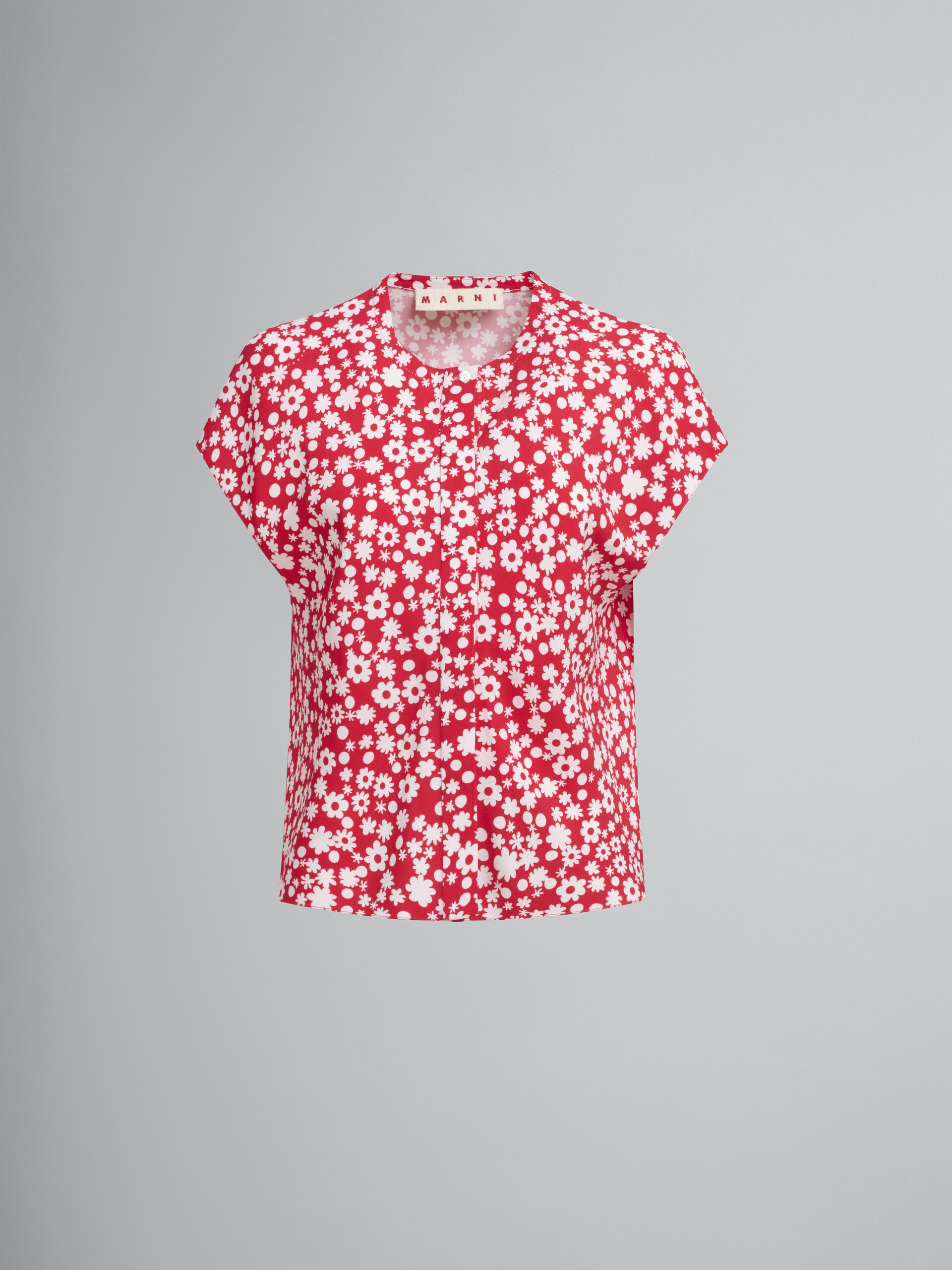 Red and white Pop Fields print shirt - Shirts - Image 1