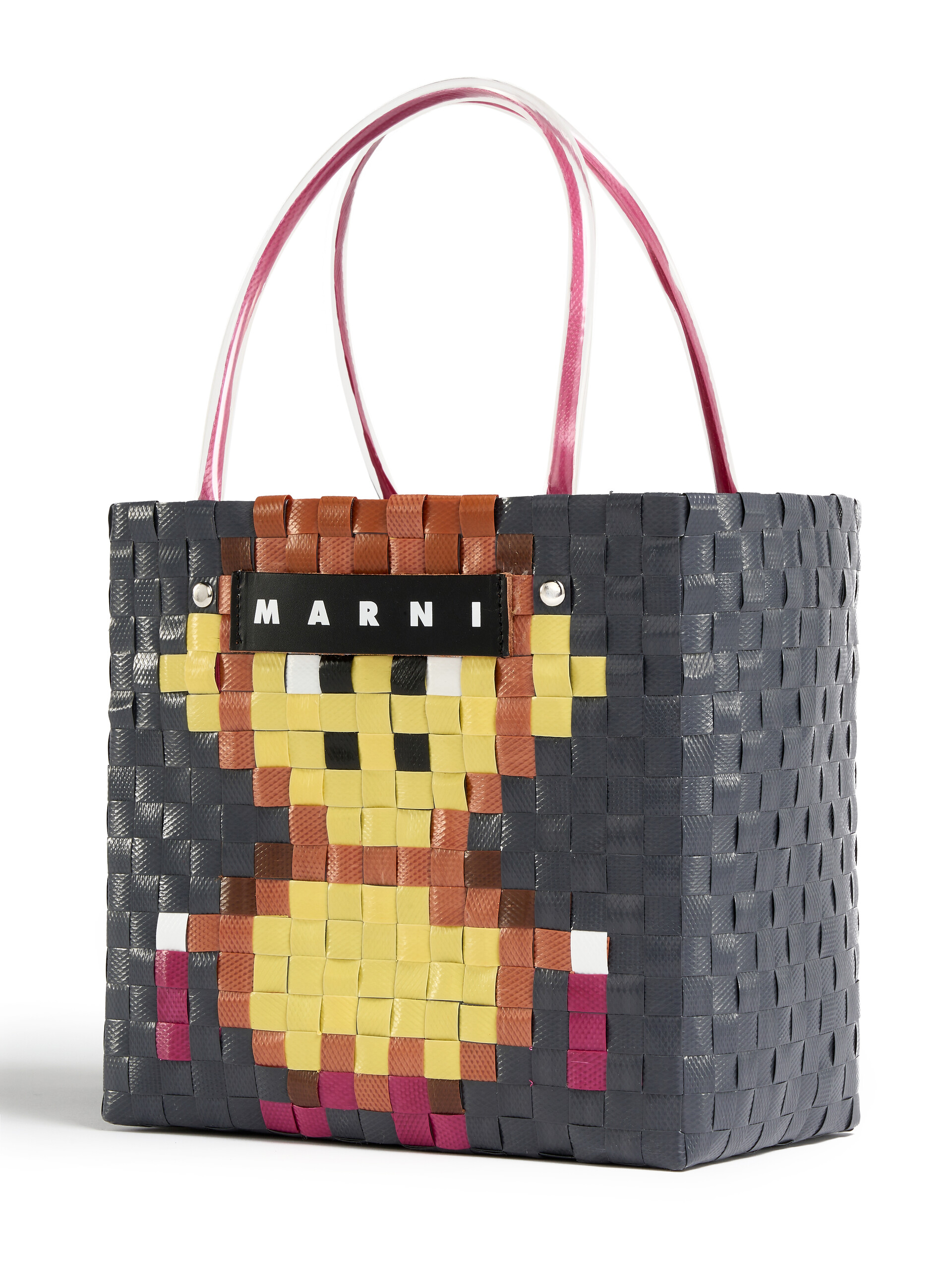 MARNI MARKET ANIMAL BASKET Tasche in Dunkelgrau - Shopper - Image 4