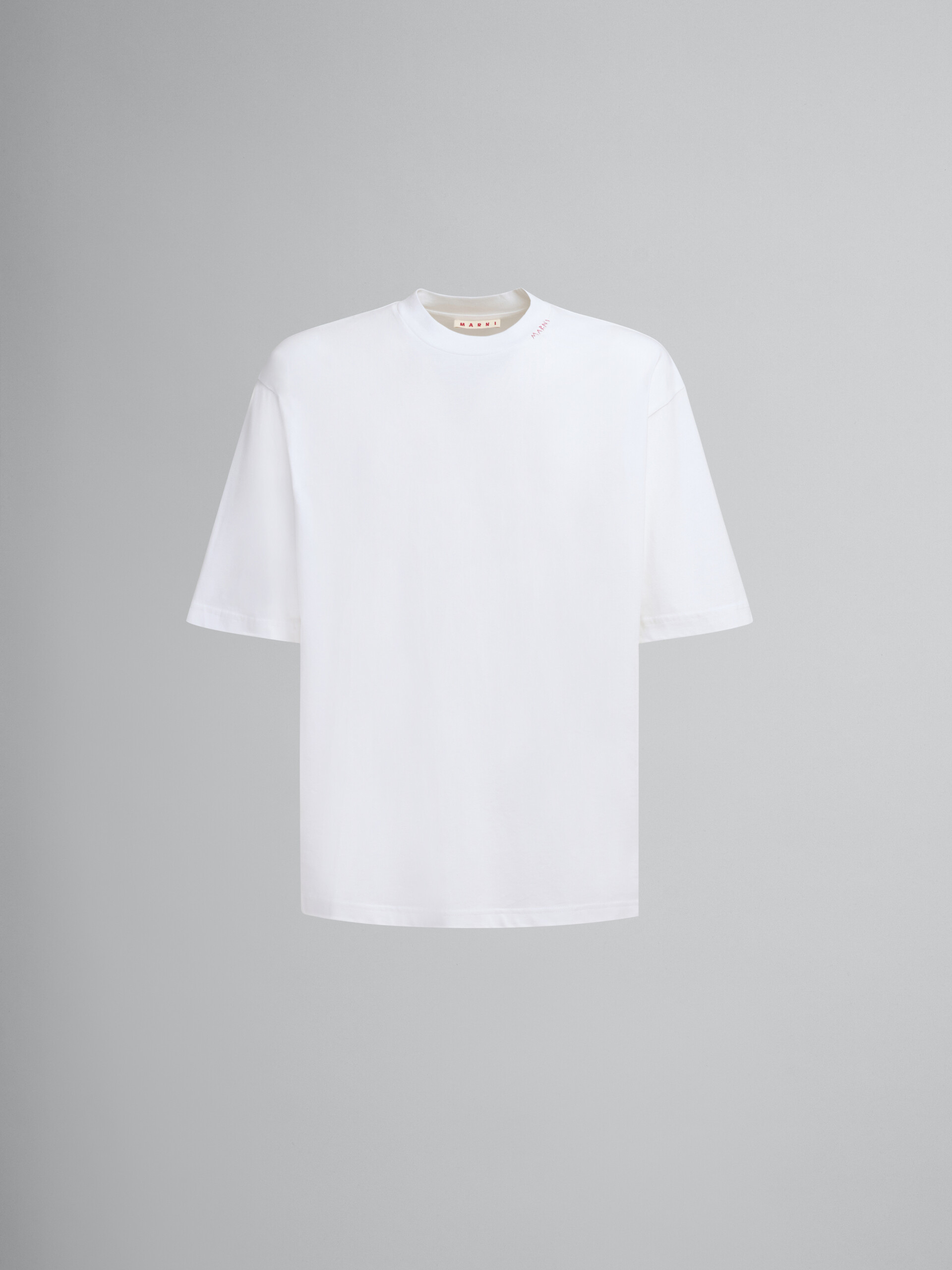 White organic cotton T-shirt with Marni Symbol - Shirts - Image 1