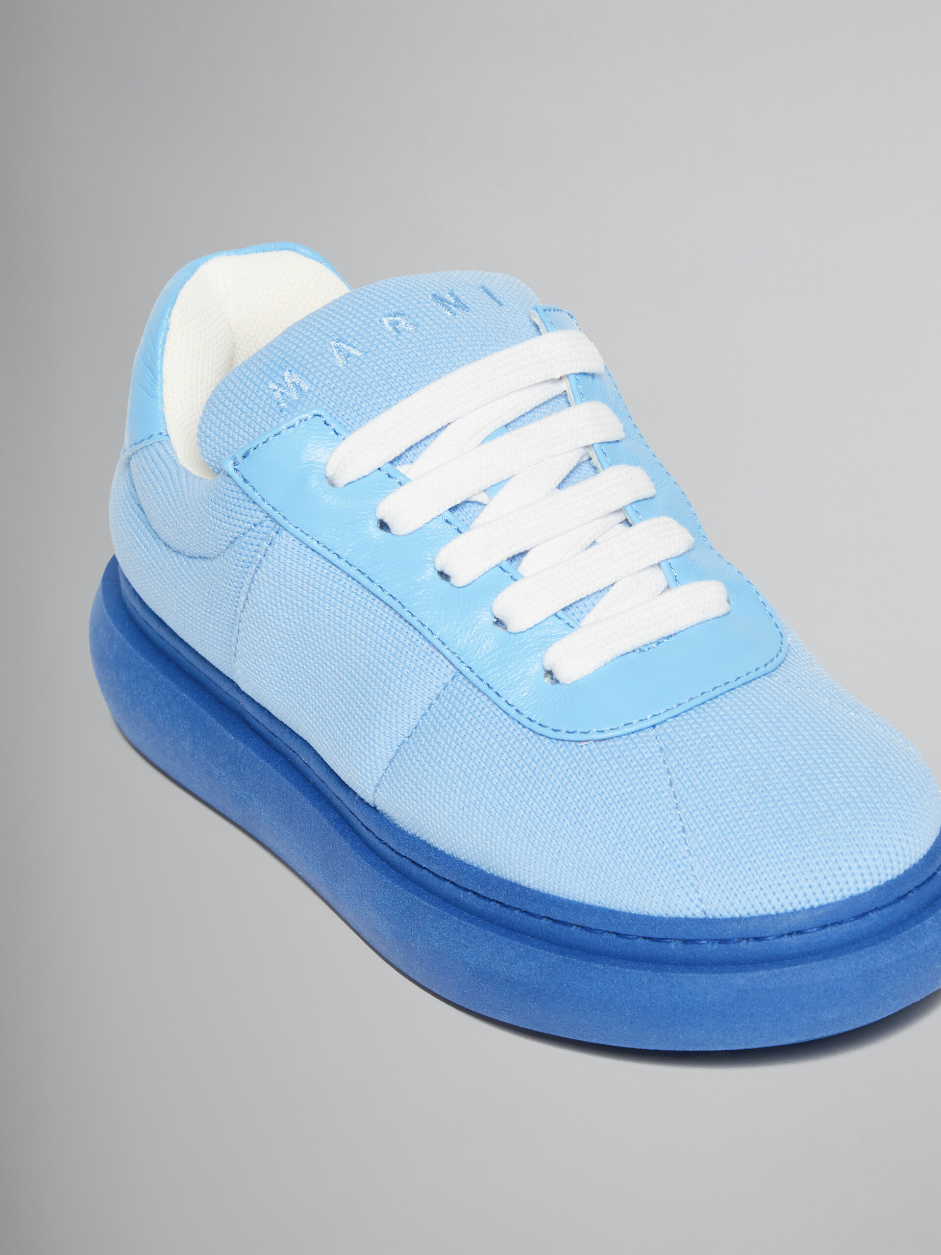 Sneaker In Pelle Imbottita Azzurra - kids - Image 4