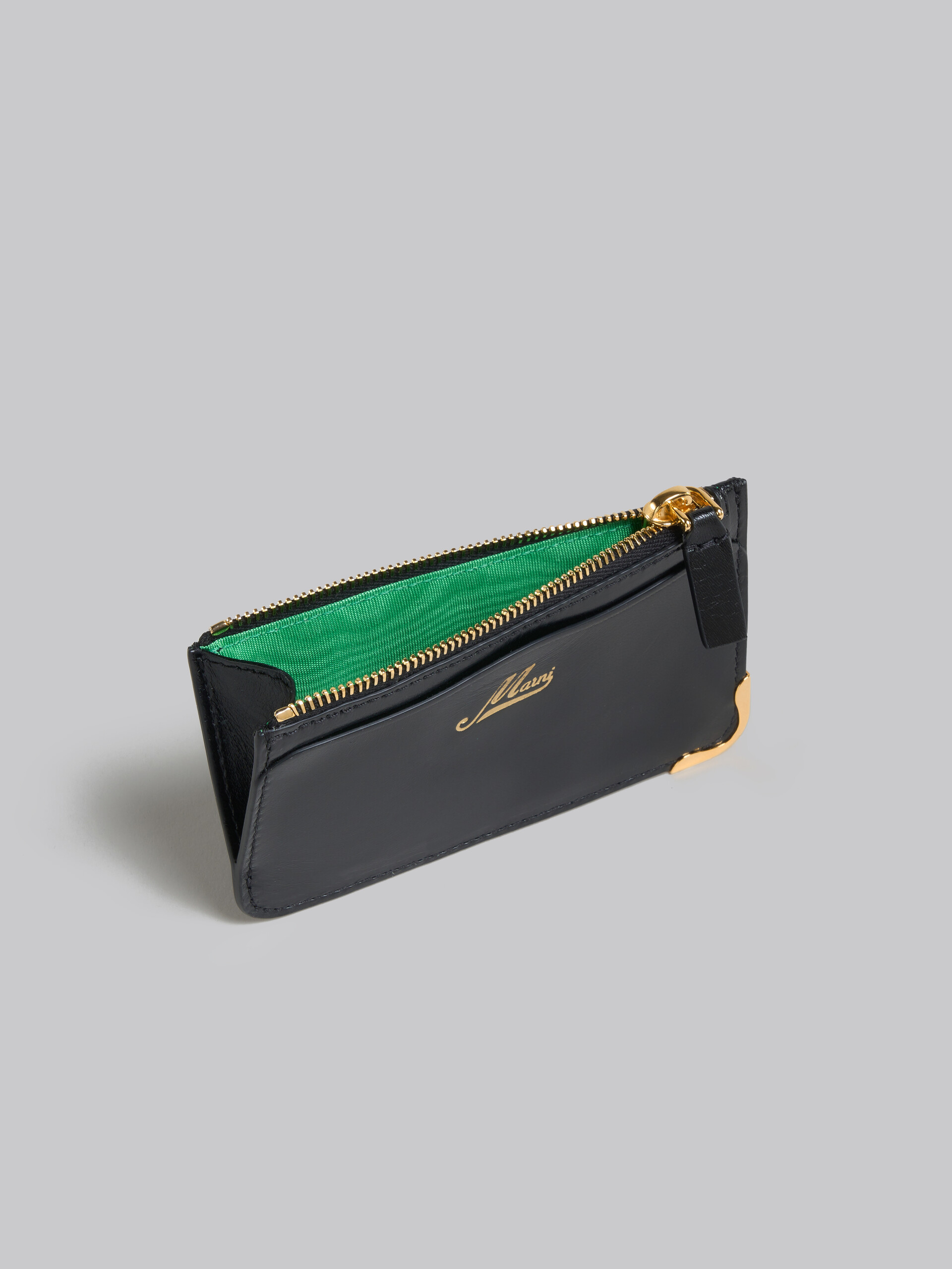 Schwarzes Lederportemonnaie mit wellenförmigen Fächern - Brieftaschen - Image 2