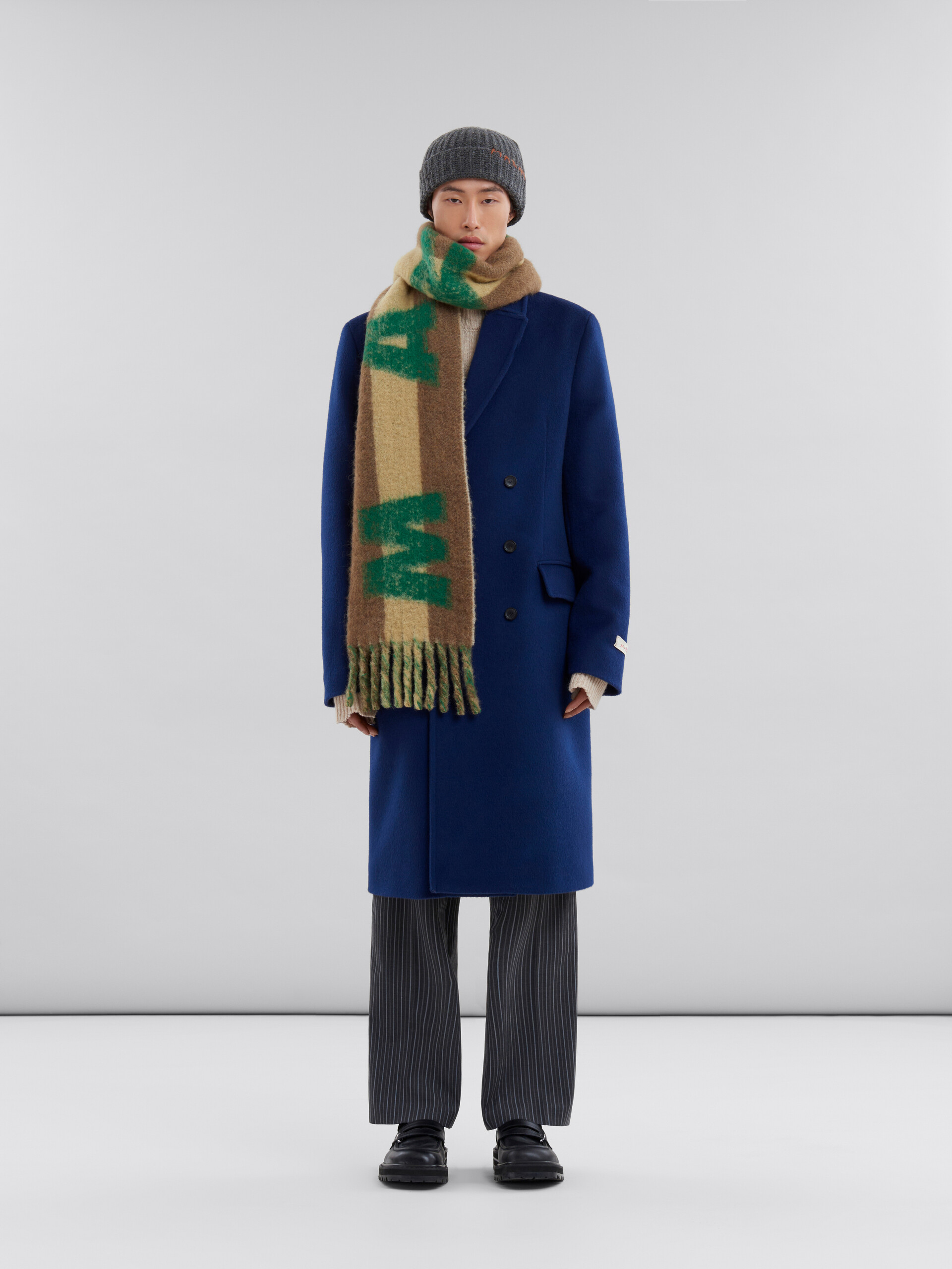Blue alpaca-mohair scarf with Marni logo - Scarves - Image 2