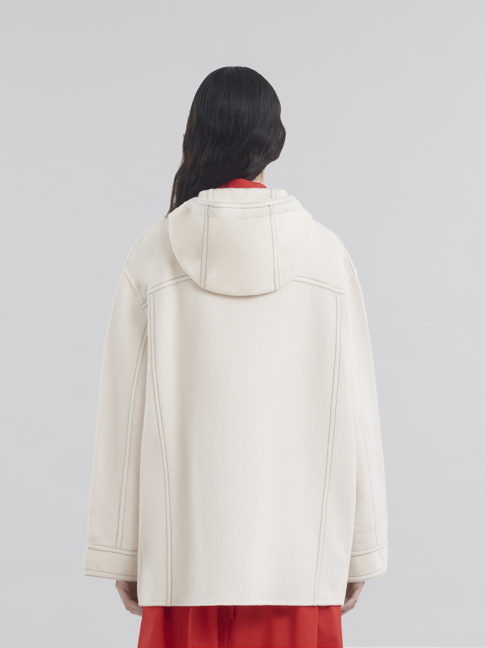 White cashmere wool hoodie with Marni Symbol - Jackets - Image 3