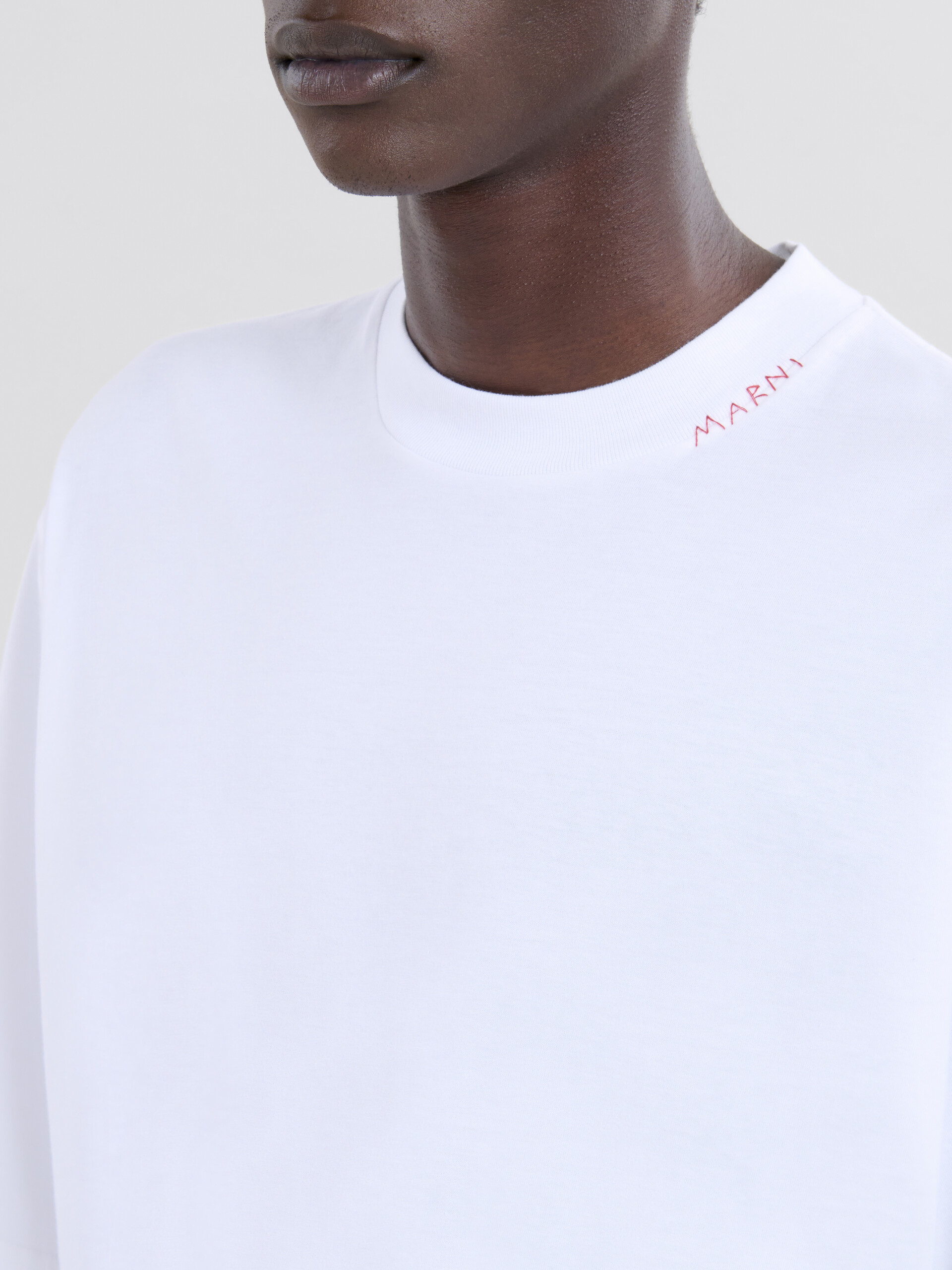 White organic cotton T-shirt with Marni Symbol - Shirts - Image 4