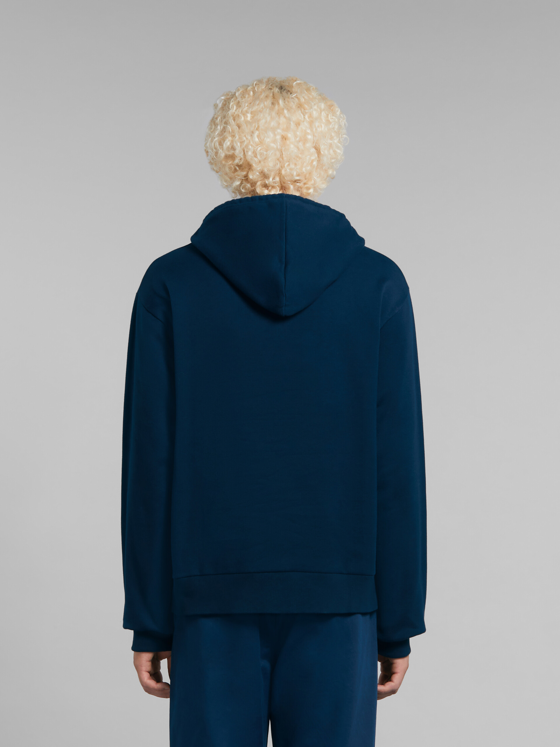 Sudadera azul de jersey ecológico con capucha y estampado de dragón - Punto - Image 3