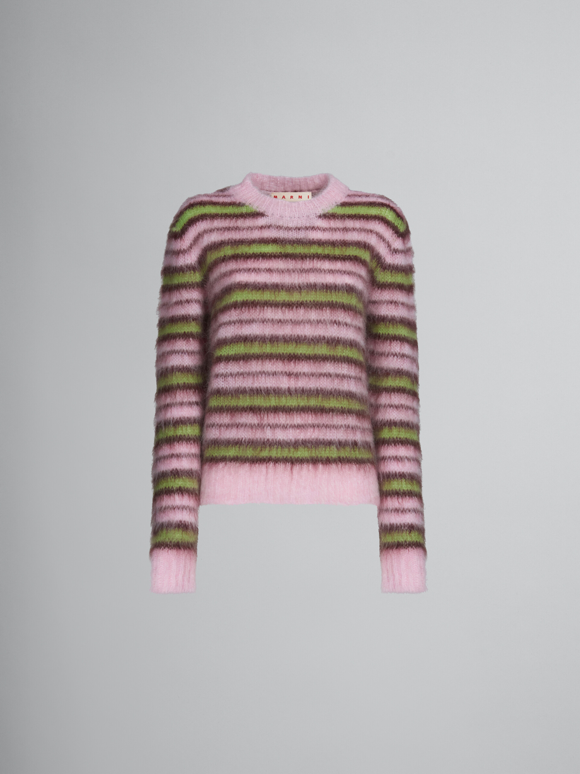 Pullover in mohair e lana a righe - Pullover - Image 1