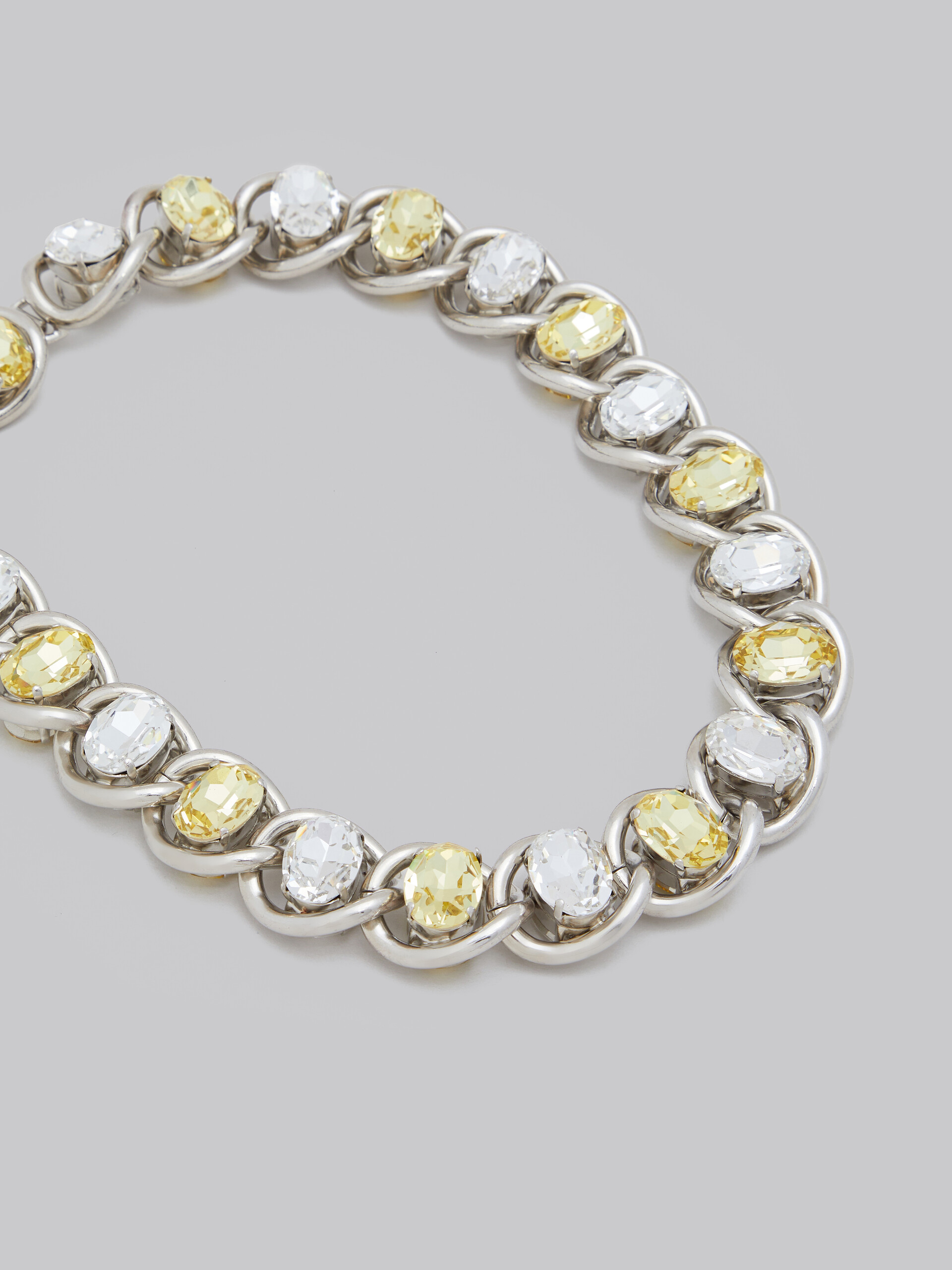 Clear and yellow rhinestone chunky chain necklace - Necklaces - Image 3