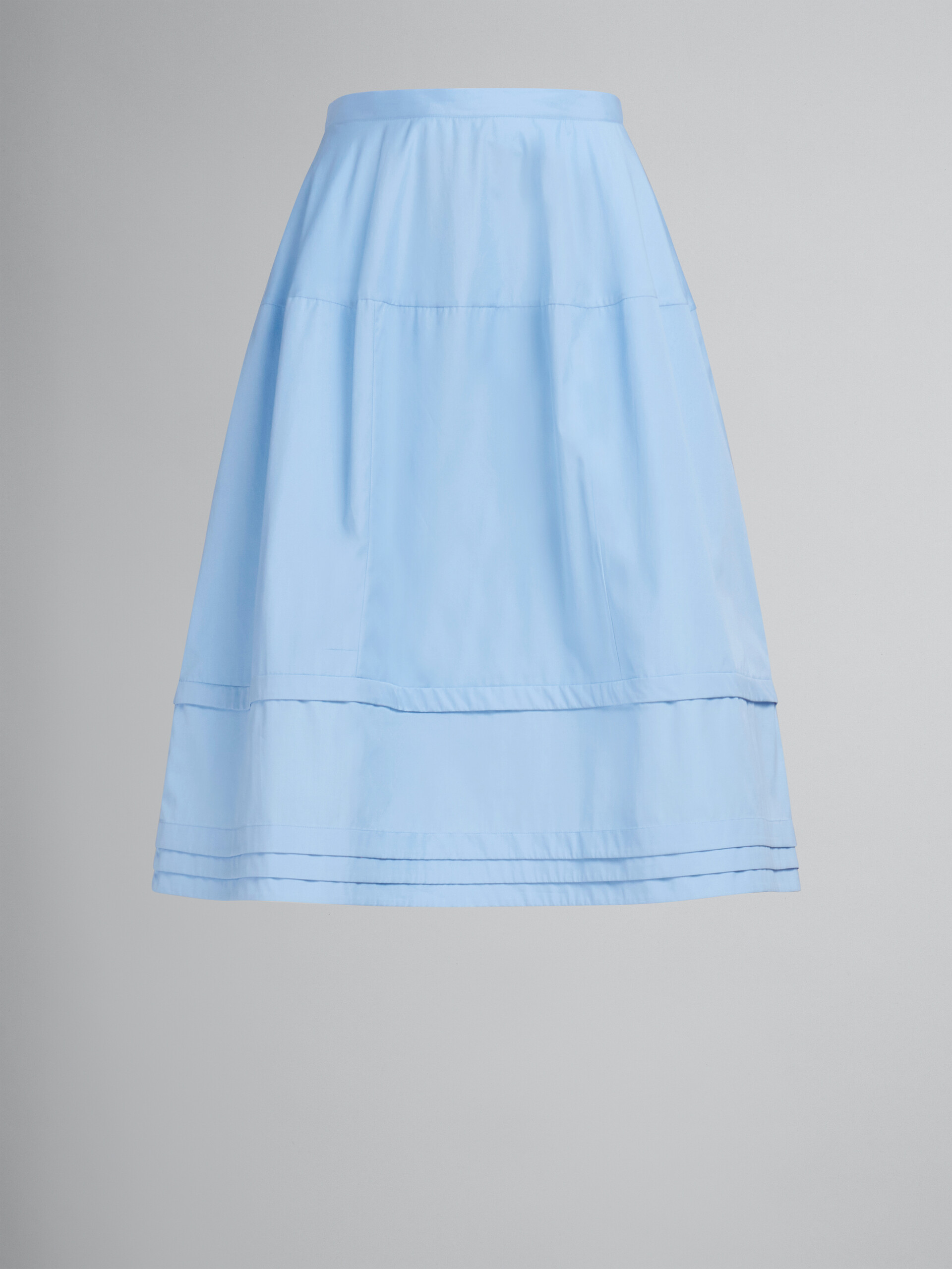 Falda midi acampanada de popelina azul claro - Faldas - Image 1