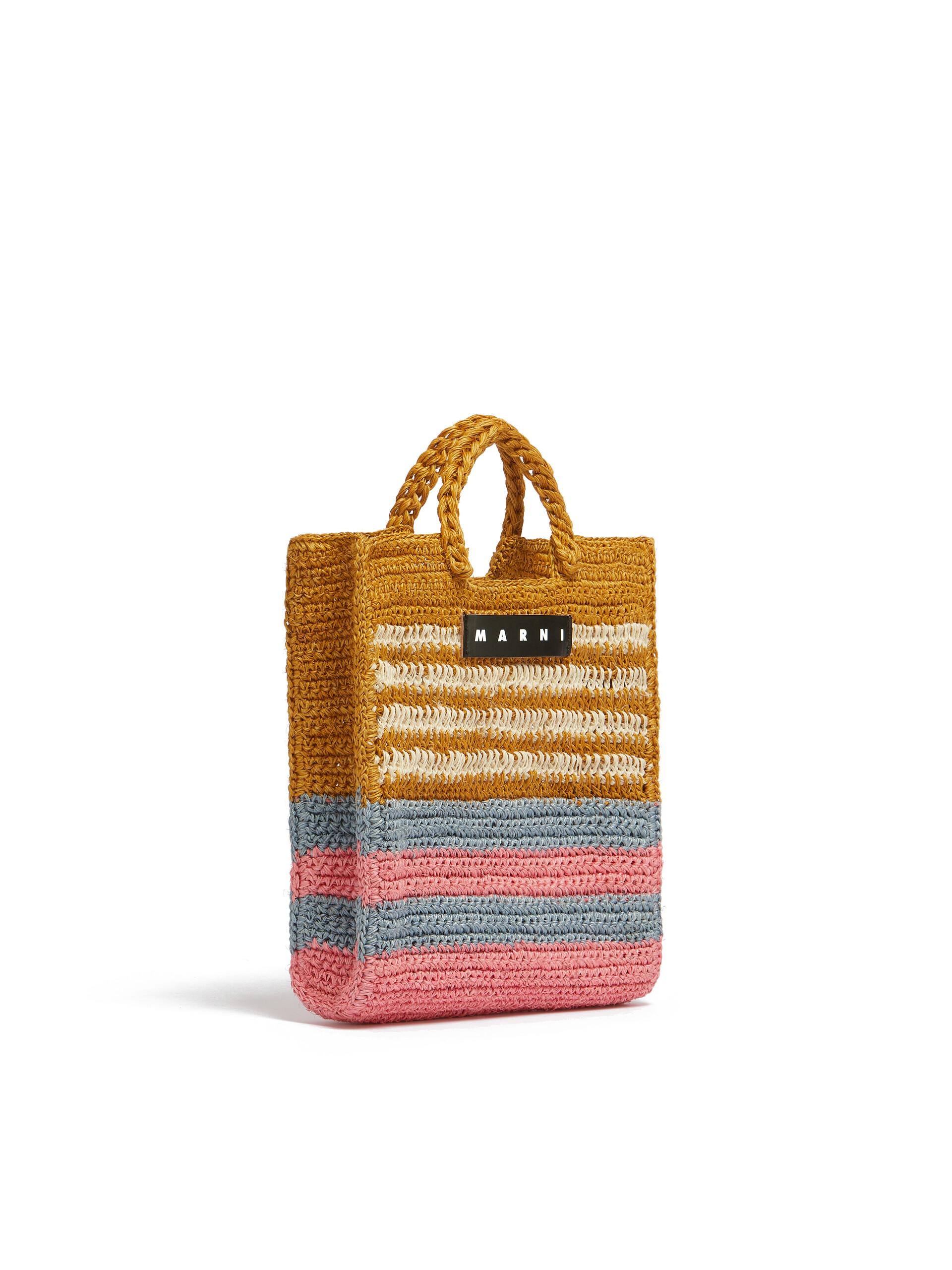 Braun gestreifte MARNI MARKET FIQUE Tasche - Shopper - Image 2