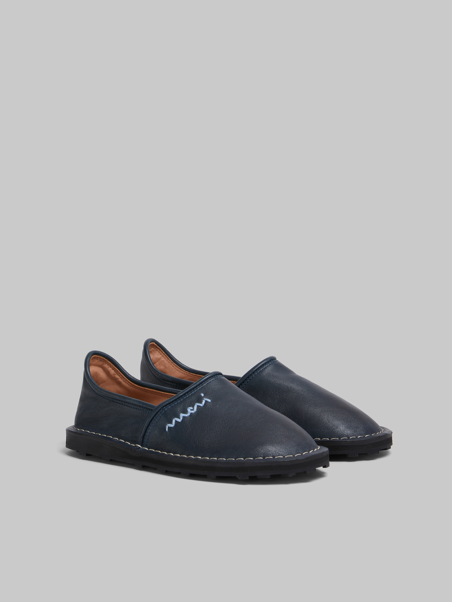 Blue leather slip-on loafer with Marni Symbol - Mocassin - Image 2