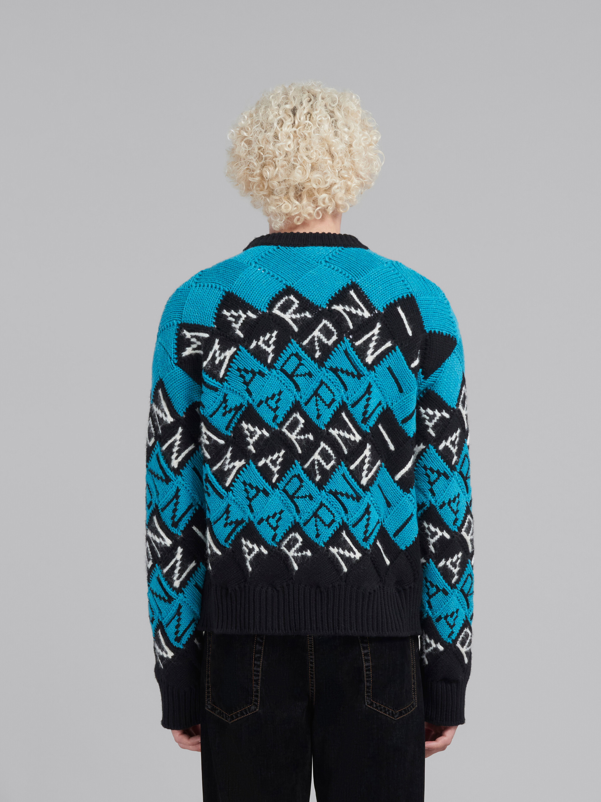 Blue and black wool Marni block jumper - Pullovers - Image 3