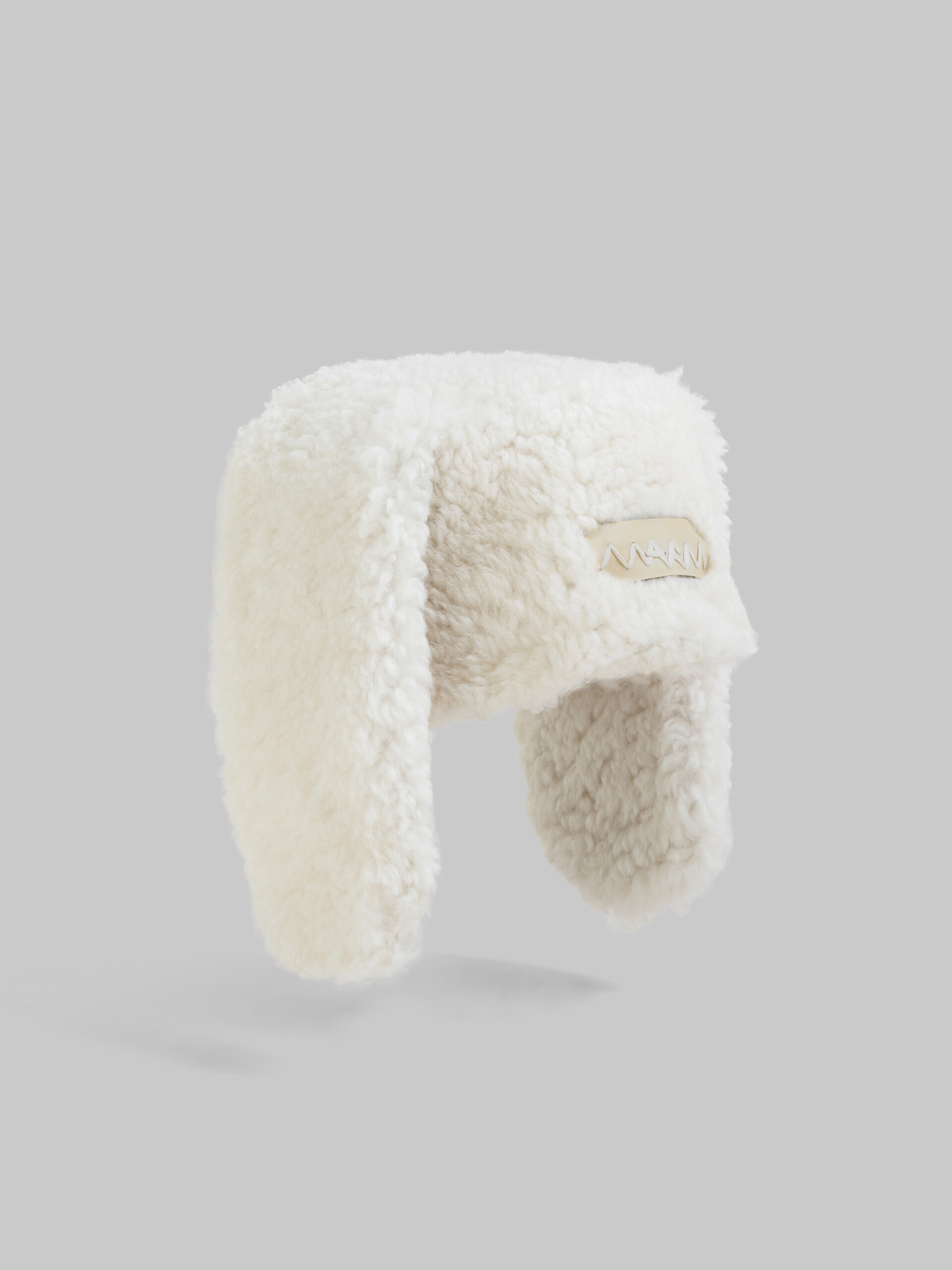 White shearling rabbit hat - Hats - Image 1