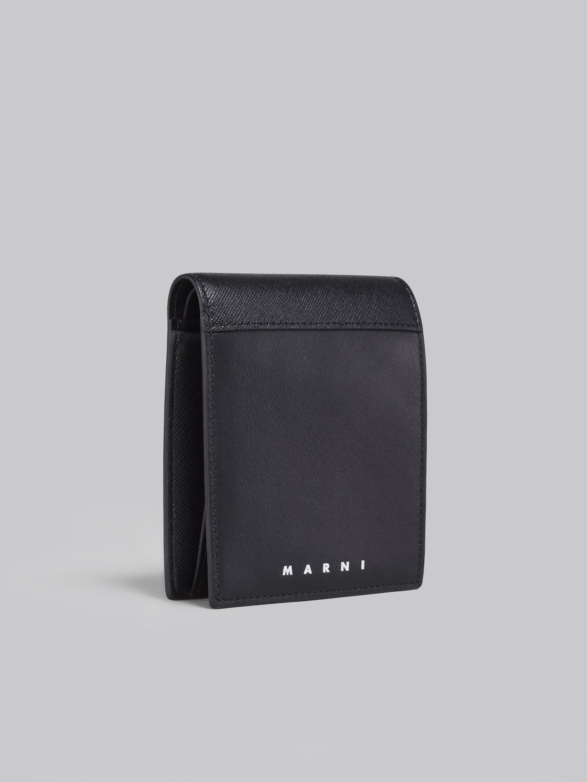 ブラック サフィアーノカーフレザー製 二つ折り財布 - 財布 - Image 3
