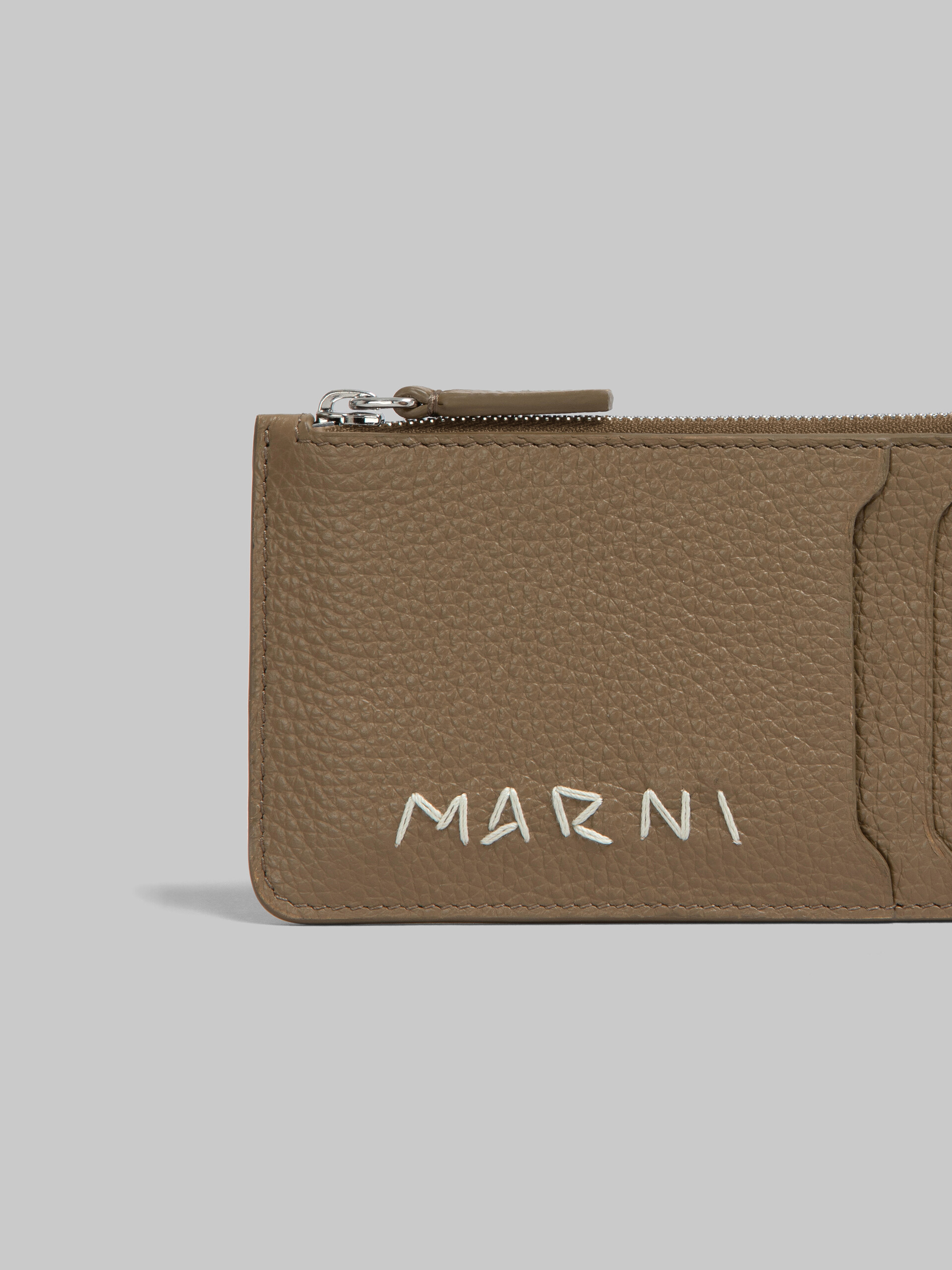 Black leather card case with Marni Mending - Wallets - Image 3