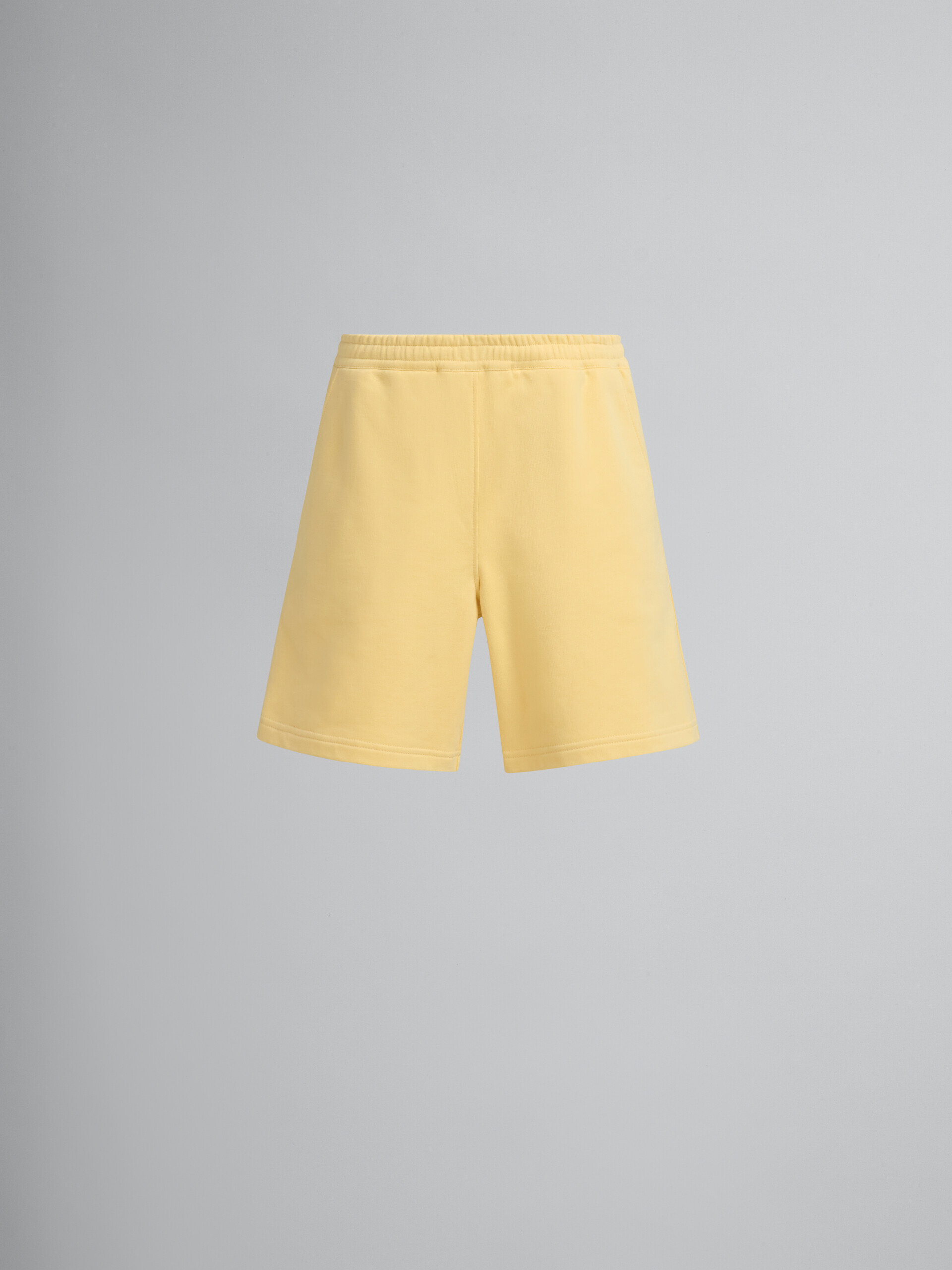 Bermudas de felpa de algodón orgánico amarillas con pespuntes Marni - Pantalones - Image 2