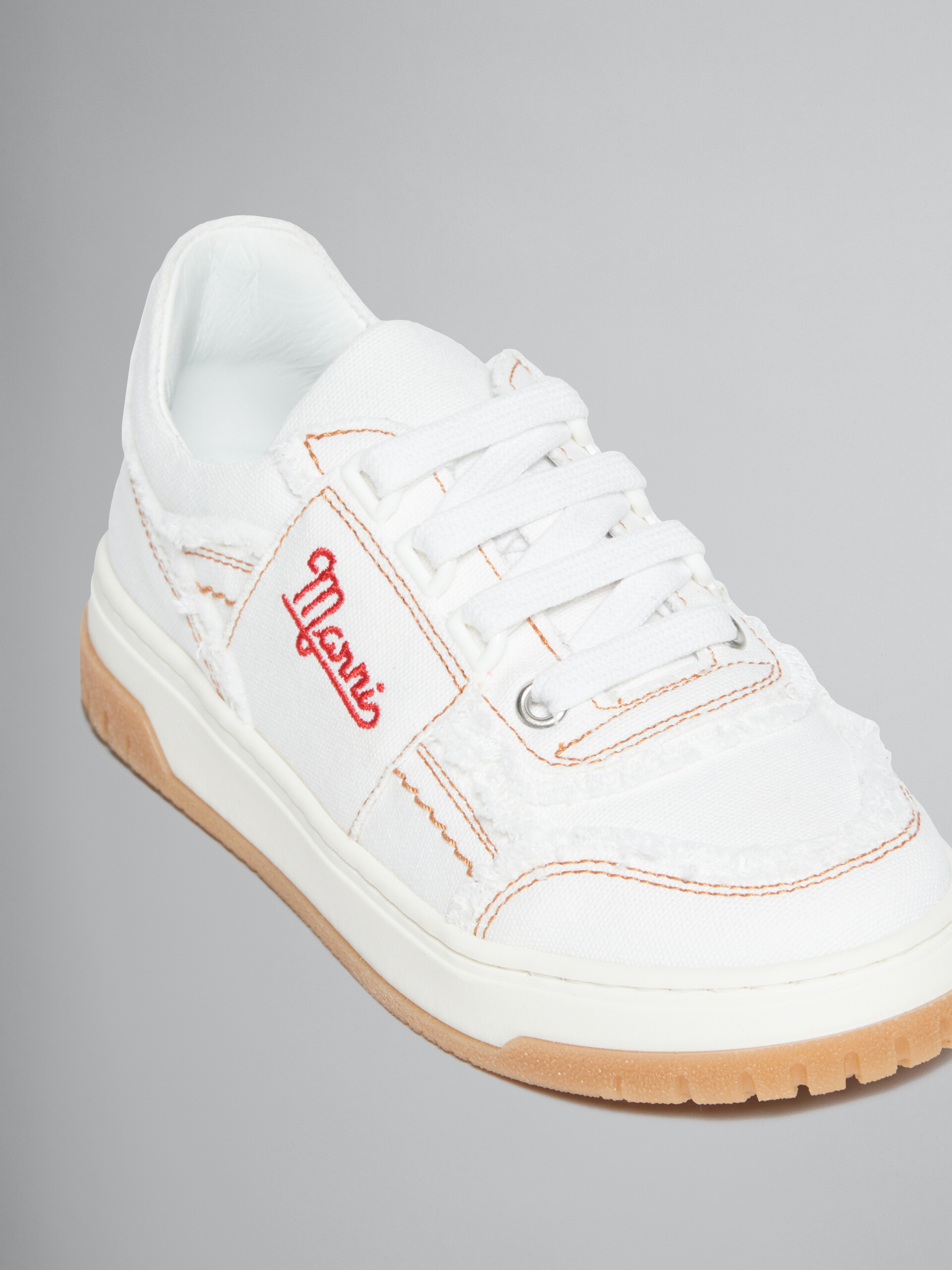 Sneakers en denim blanc avec logo - ENFANT - Image 4