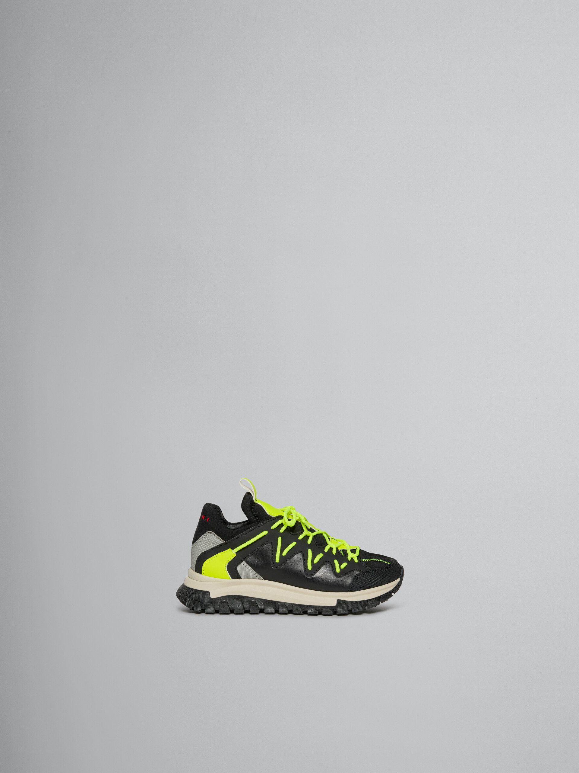 Black and fluorescent yellow running sneaker - Sneakers - Image 1