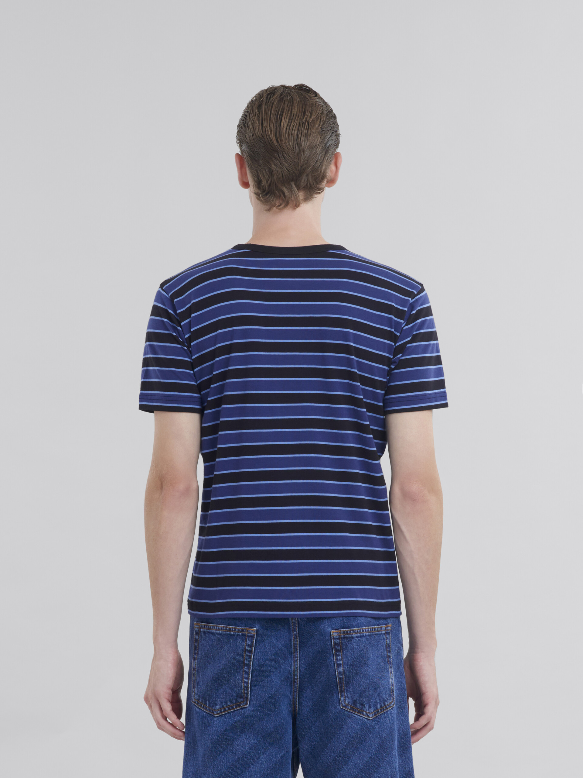 Red striped boxy cotton T-shirt - Shirts - Image 3