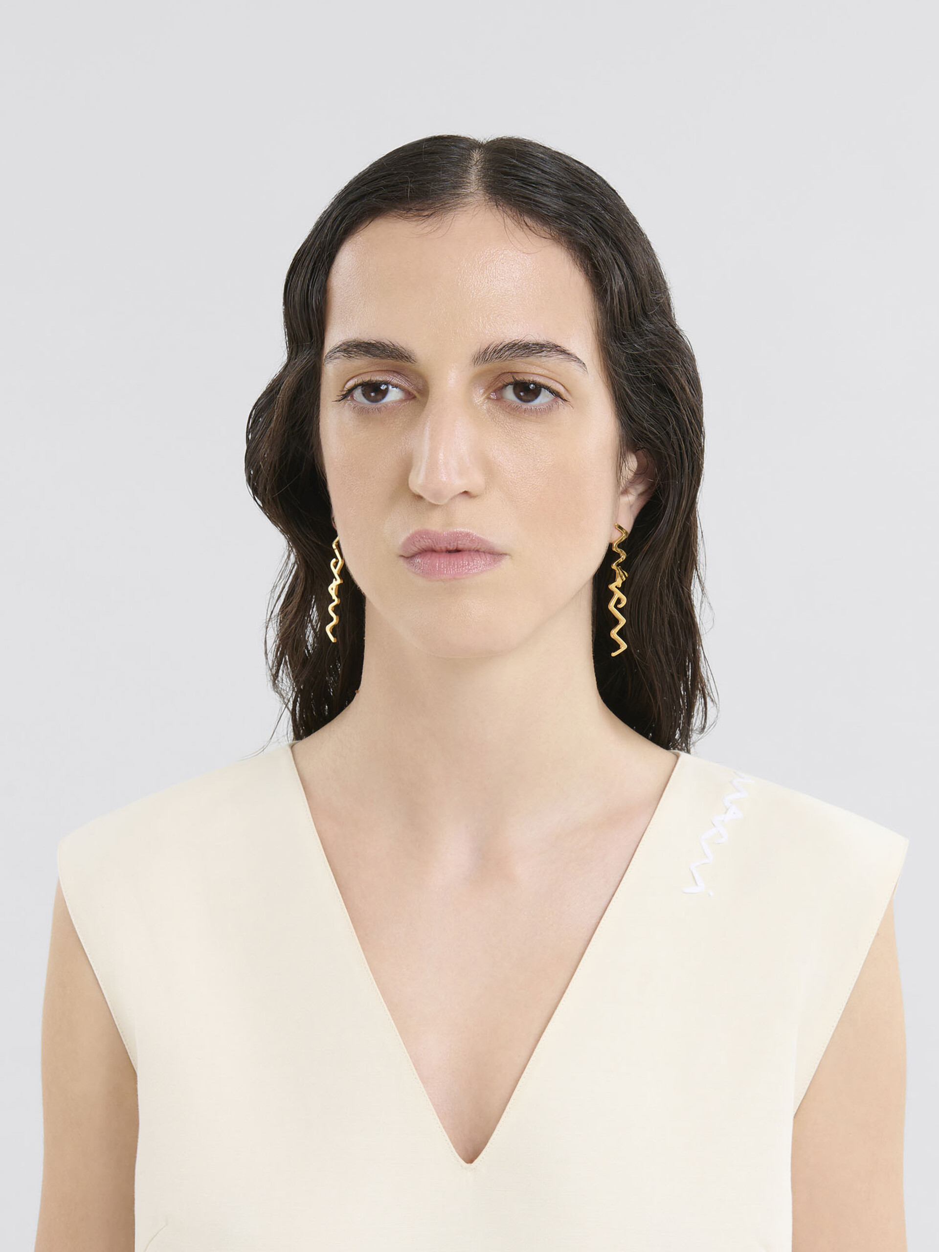 Palladium metal Marni Symbol drop earrings - Earrings - Image 2