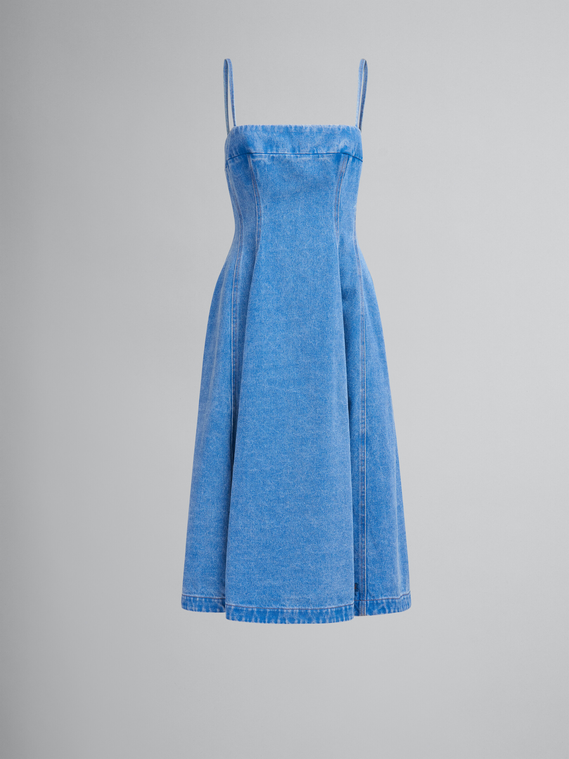 Light blue coated denim balloon dress - Dresses - Image 1
