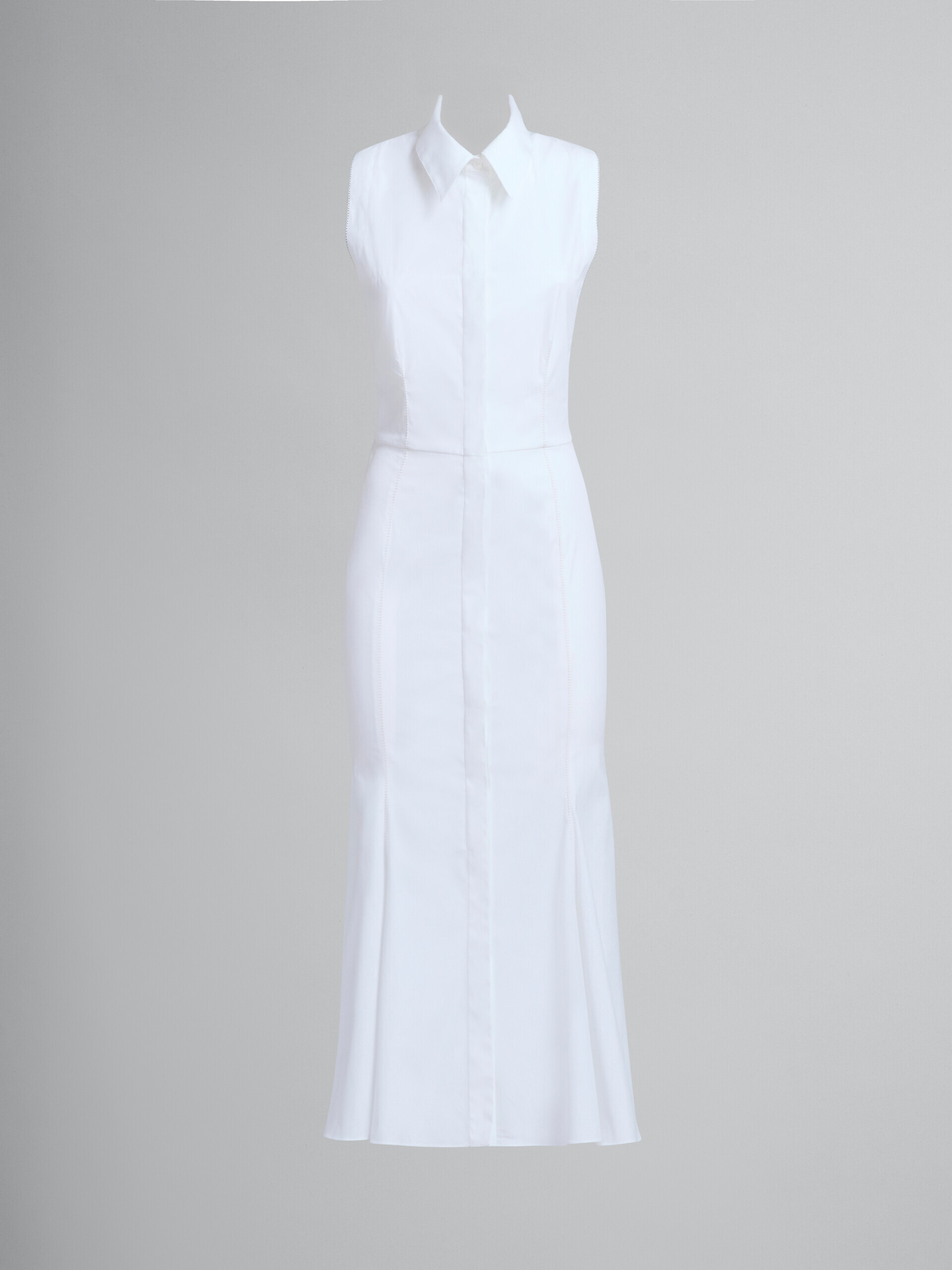 White organic poplin mermaid dress - Dresses - Image 2